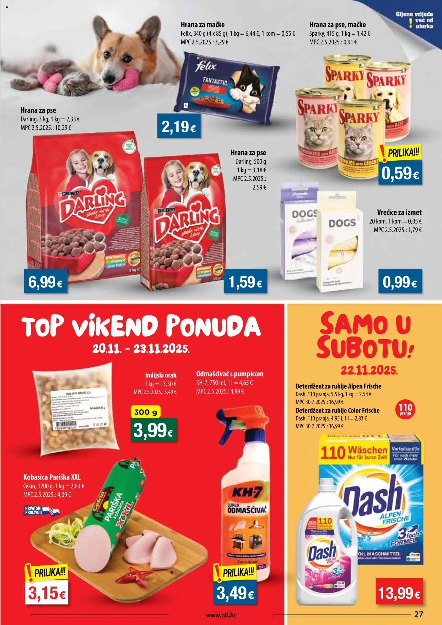 NTL katalog | vrijedi od 19.11.2025 | Stranica: 27 | Proizvodi: Hrana za pse, Hrana za mačke, Dash, Indijski orah