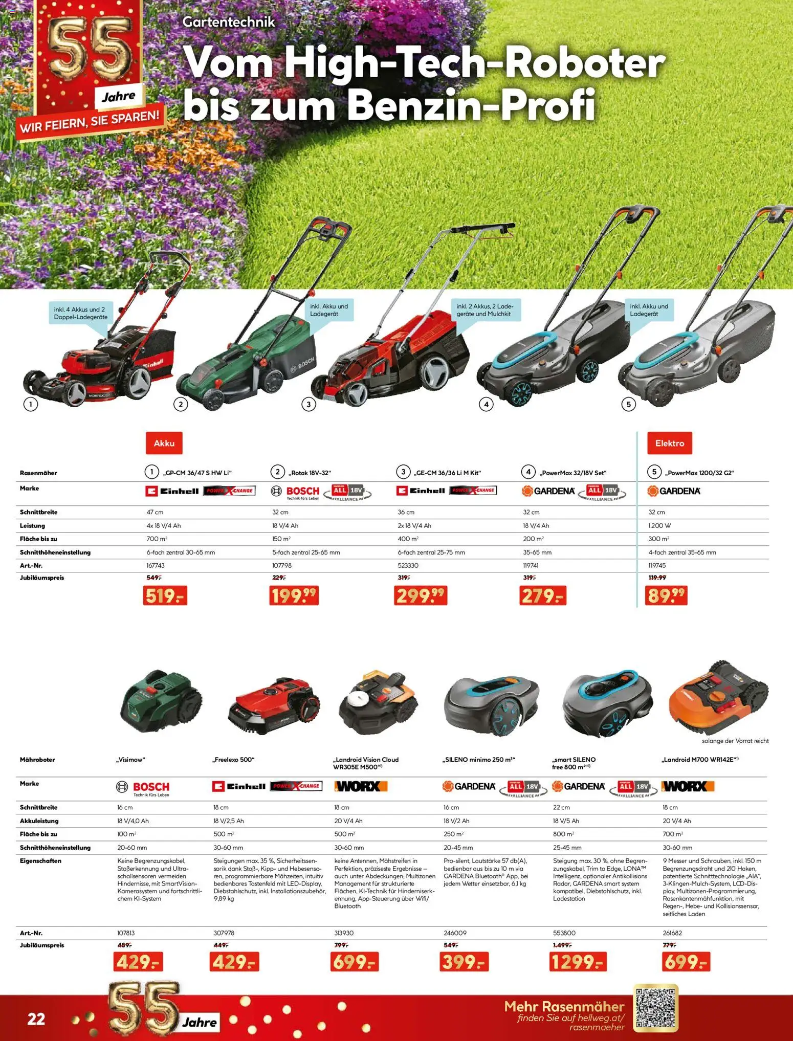 HELLWEG Flugblatt gültig ab 02.04.2026 | Seite: 22 | Produkte: Rasenmäher