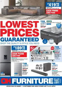 Preview of OK Furniture specials valid from 20.08.2025