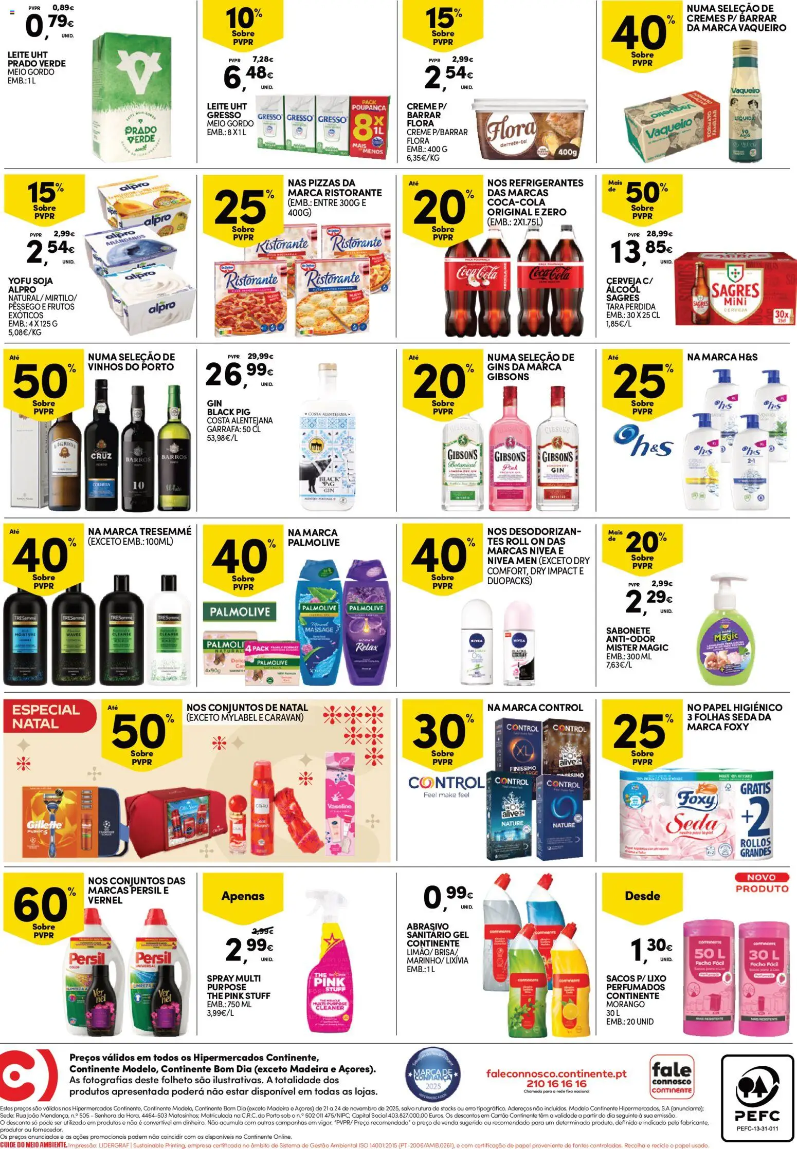 Continente - Fim de Semana │ válido de 21.11.2025 | Página: 4 | Produtos: Shampoo, Sabonete, Creme, Soda