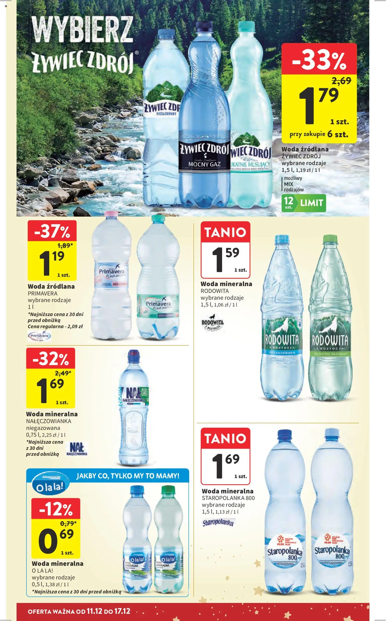 Intermarche Gazetka od 11.12.2025 | Strona: 47 | Produkty: Woda mineralna Nałęczowianka, Woda źródlana, Woda