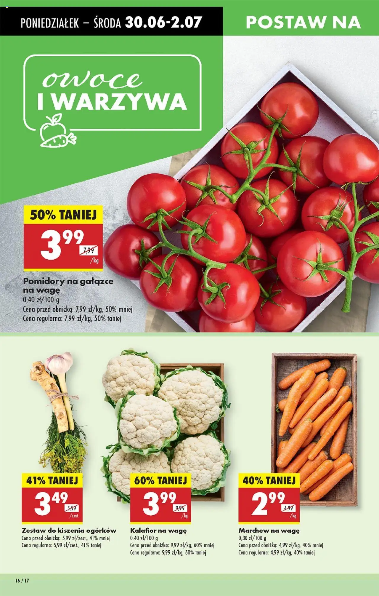 Biedronka gazetka od 30.06.2025 | Strona: 20 | Produkty: Kalafior, Pomidory, Warzywa, Owoce