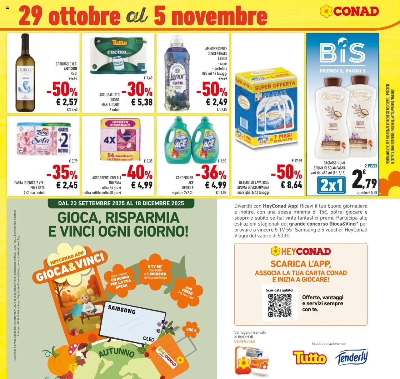 Volantino Conad del 22.10.2025 | Pagina: 39 | Prodotti: Bagnoschiuma, Candeggina, TV, Asciugatutto