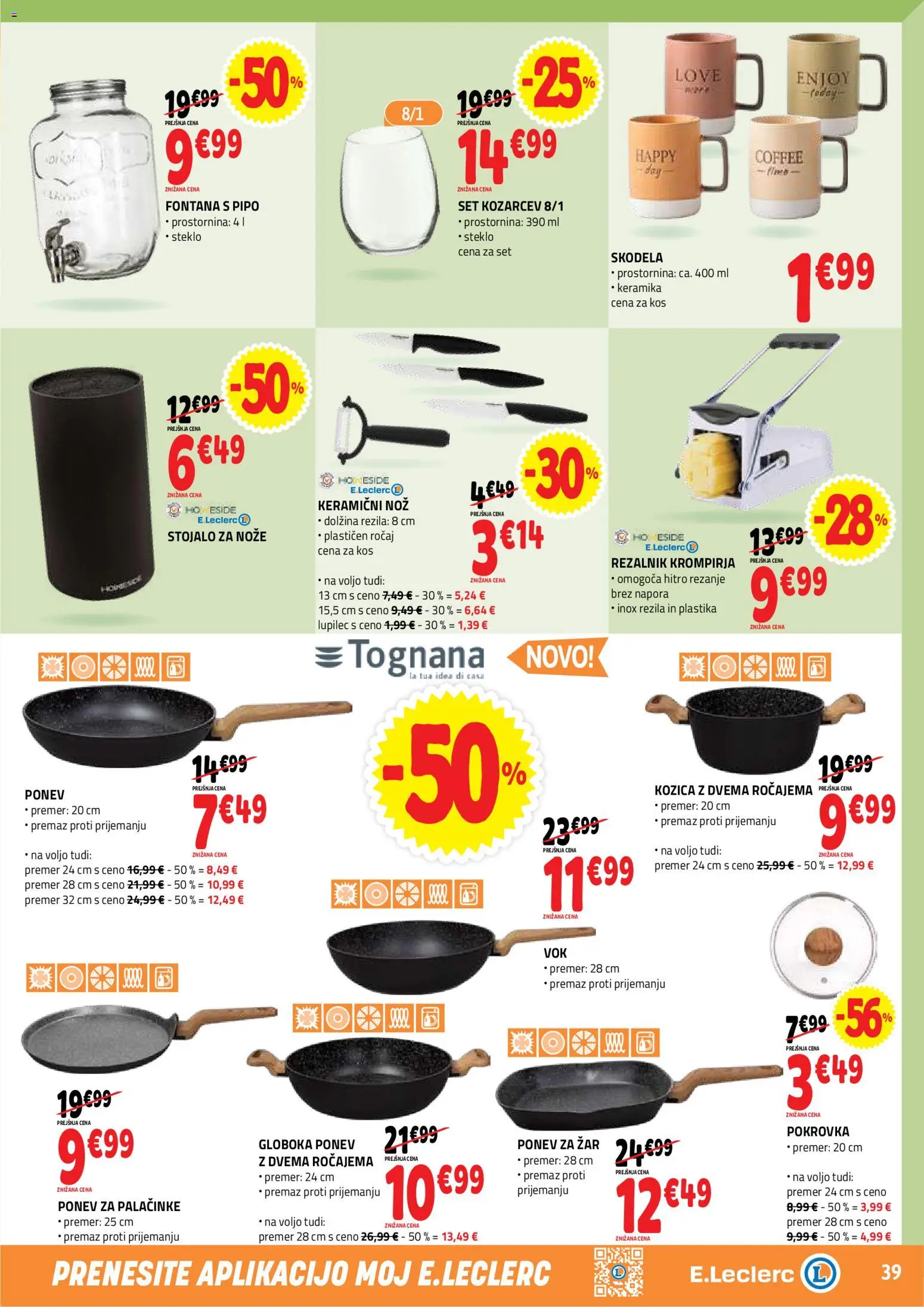 Novi E.leclerc katalog ponudbe – veljaven od 22.04.2026 | Stran: 39 | Izdelki: Rezalnik, Nož, Zar, Kos