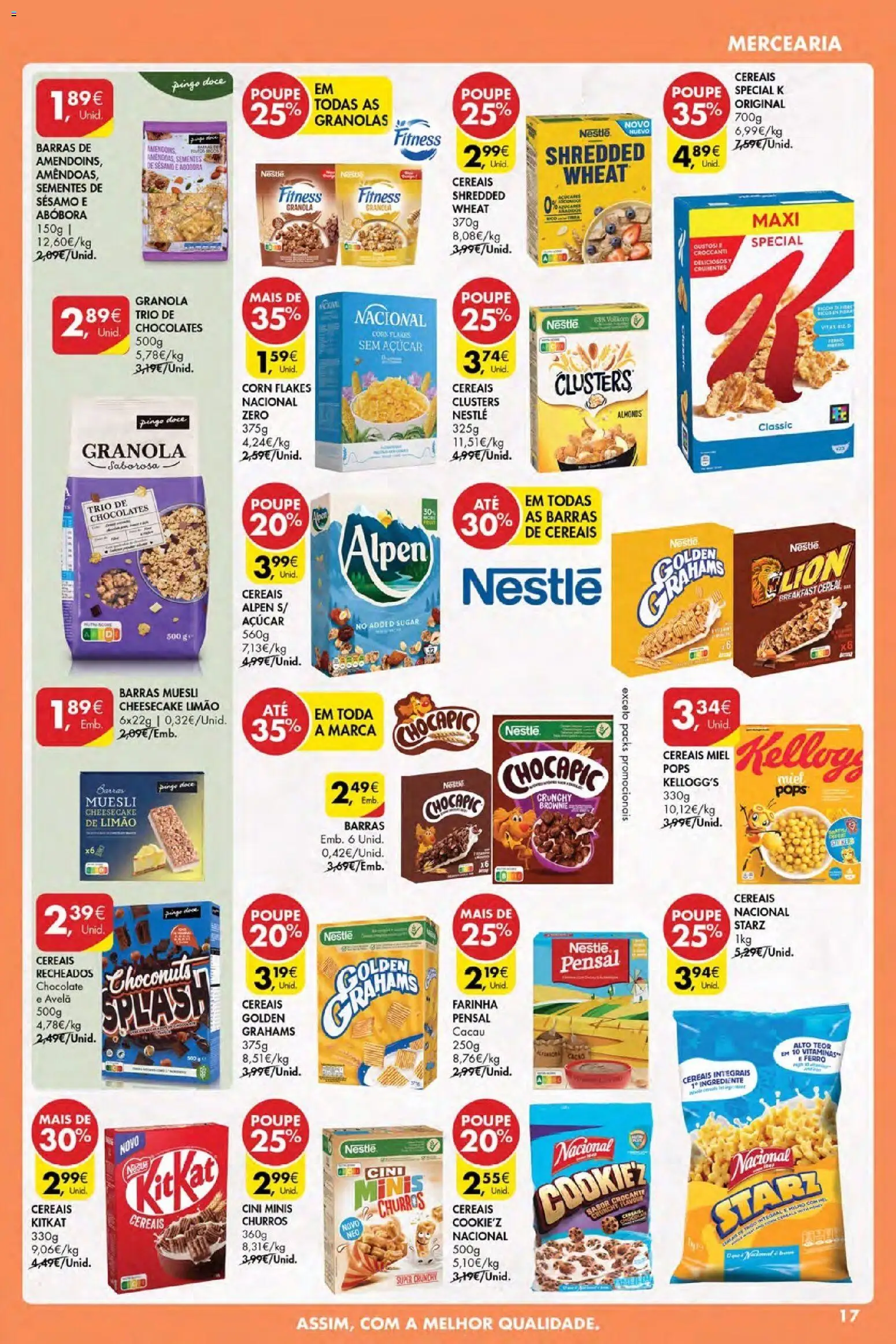 Pingo Doce Poupe Esta Semana Açores │ válido de 15.01.2026 | Página: 17 | Produtos: Nestlé, Abóbora, Cereais, Milho