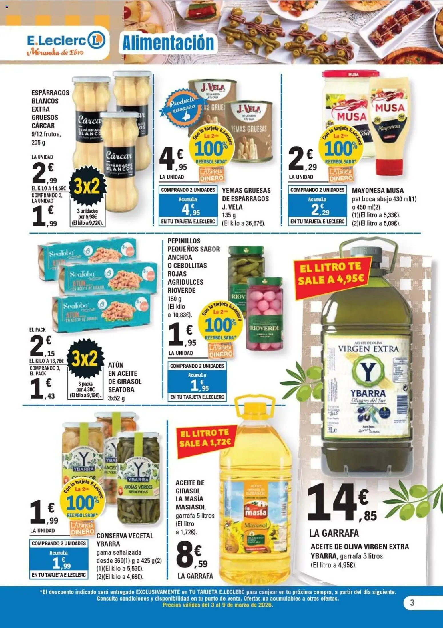 E.Leclerc - Miranda de Ebro │ válido desde el 03.03.2026 | Página: 3 | Productos: Té, Vela, Οθόνη προβολής, Anchoa