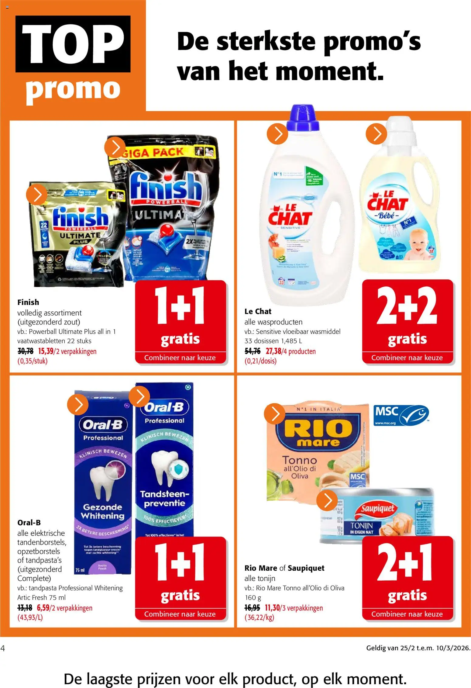 {H1} | Pagina: 4 | Producten: Tonijn, Wasmiddel