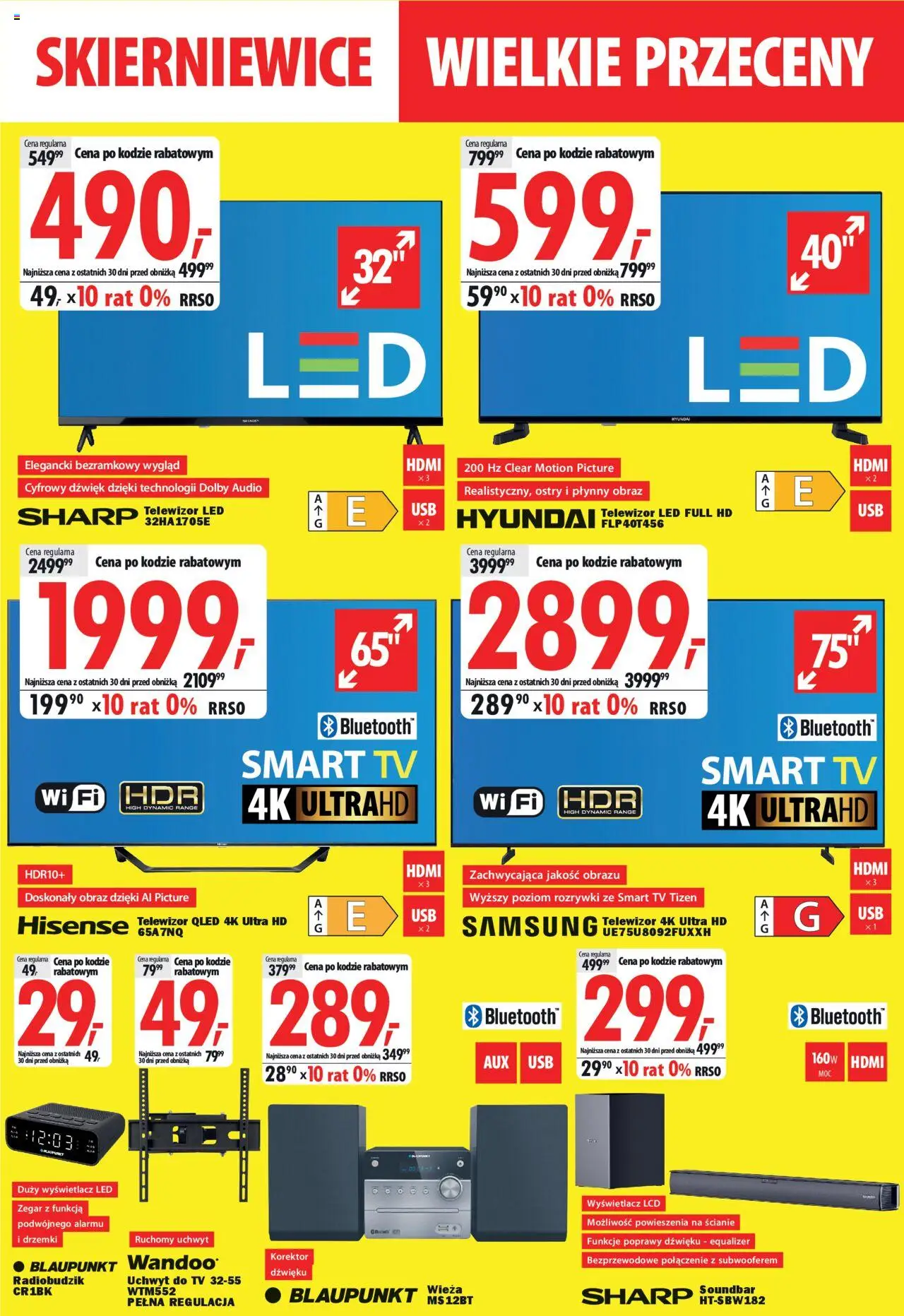 Mediaexpert Gazetka - Wielkie przeceny Skierniewice od 23.10.2025 | Strona: 2 | Produkty: Telewizor, Audio, Zegar, Soundbar