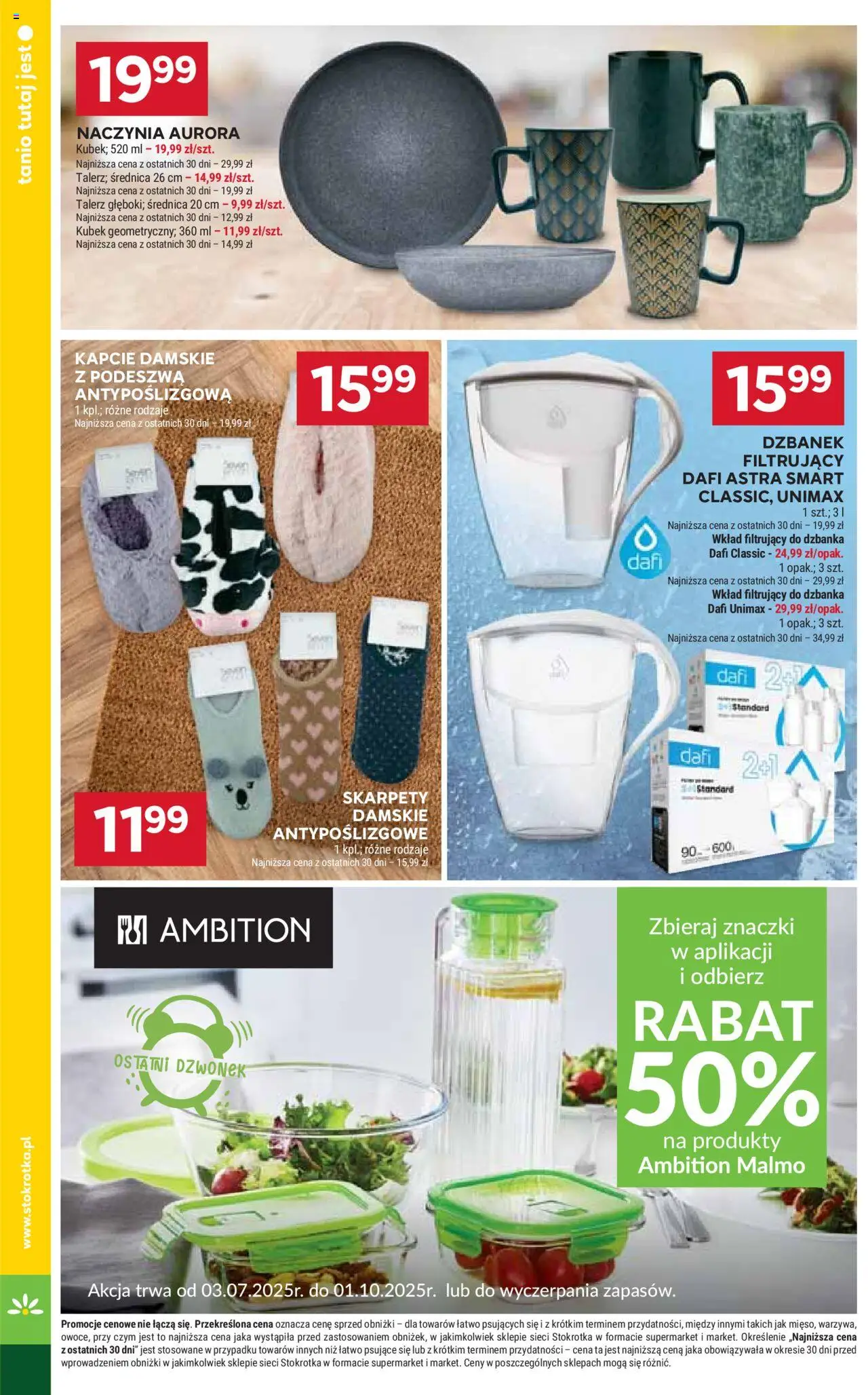 Stokrotka Gazetka od 18.09.2025 | Strona: 40 | Produkty: Dzbanek, Kapcie, Stokrotka, Dzbanek filtrujący dafi