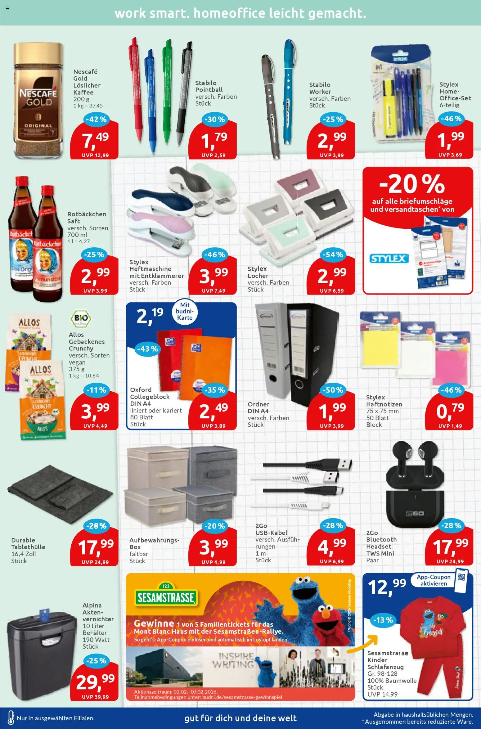 Budni Prospekt 	 – gültig ab 02.02.2026 | Seite: 7 | Produkte: Nescafe, Kaffee, Headset, Saft