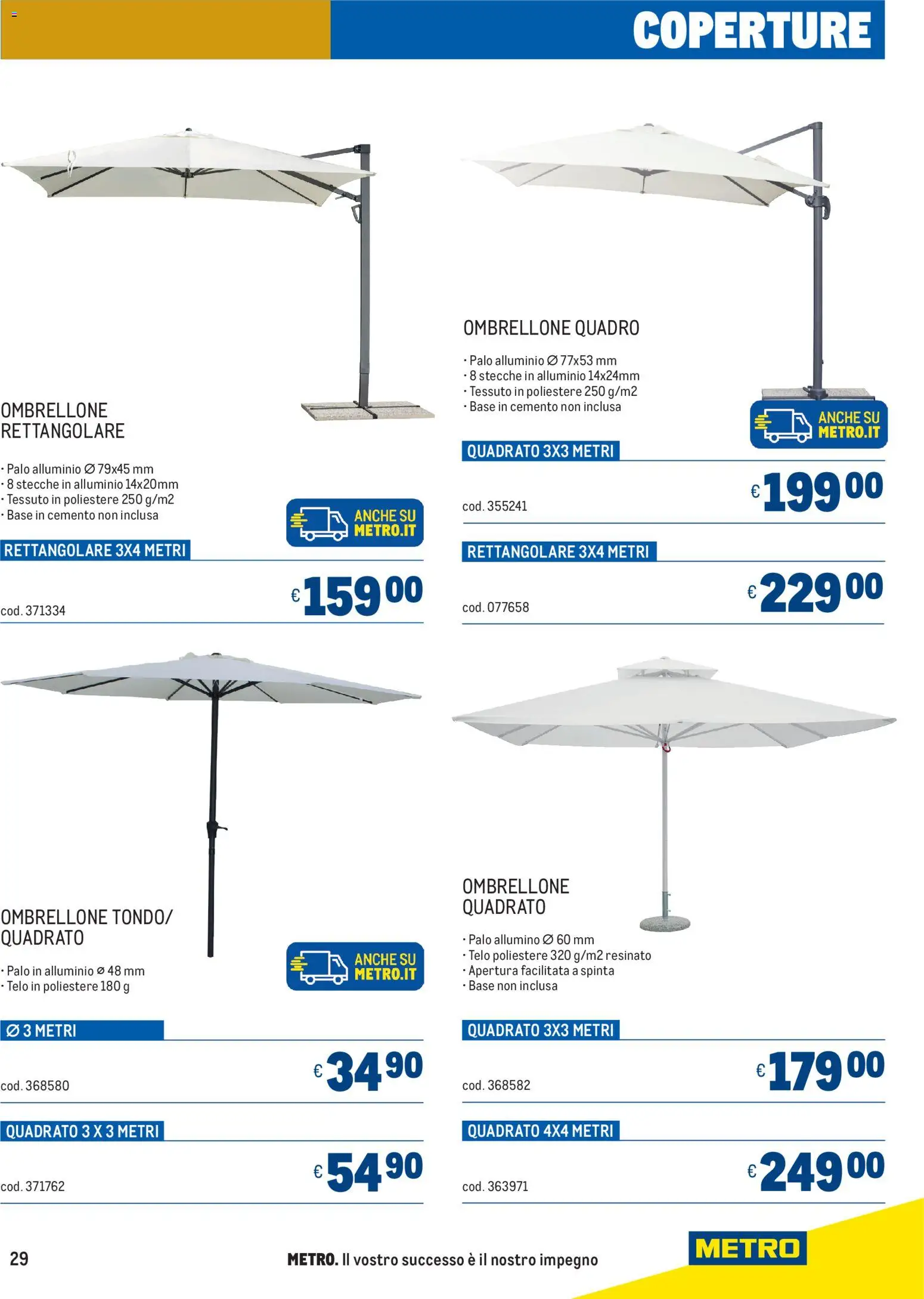 Volantino Metro del 02.04.2026 | Pagina: 29 | Prodotti: Ombrellone, Alluminio