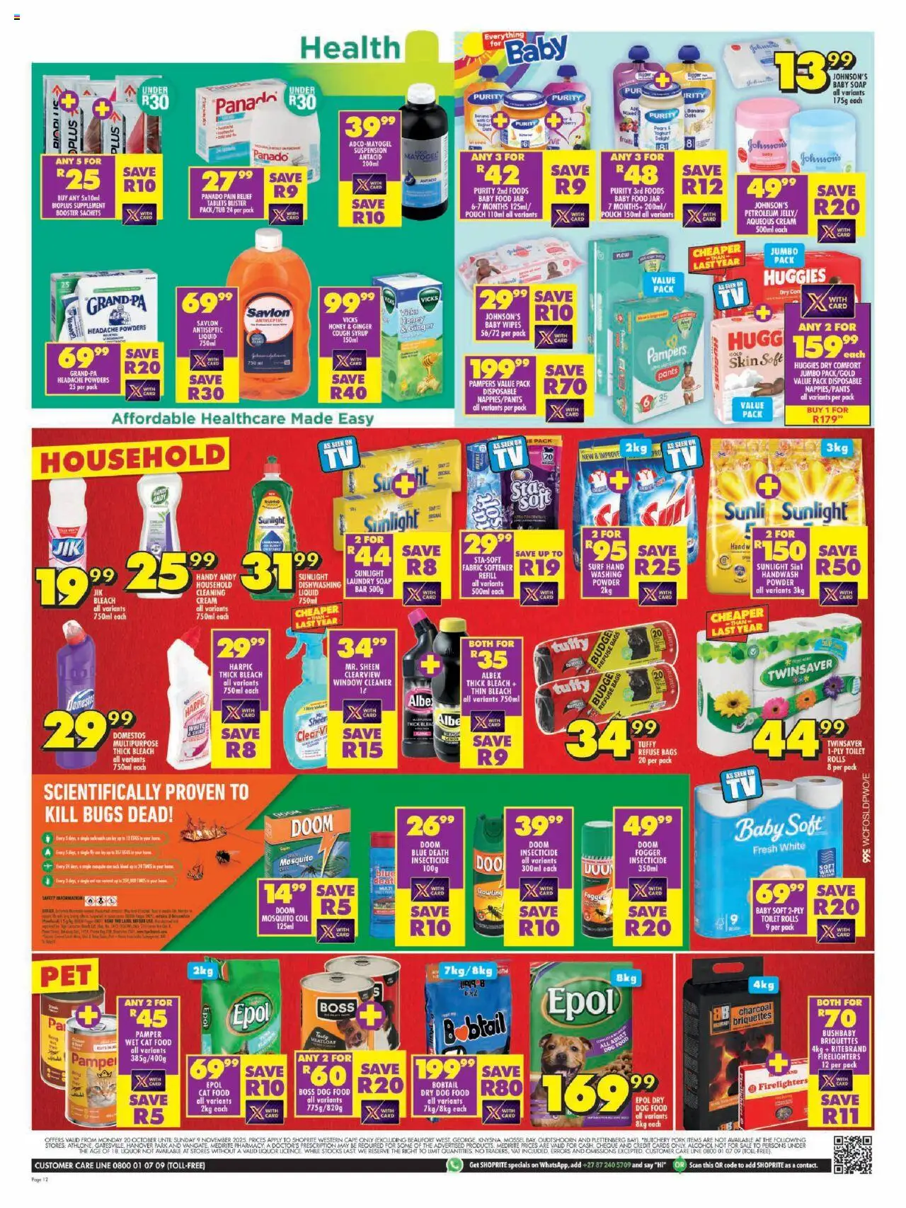 New Shoprite catalogue – valid from 20.10.2025 | Page: 12 | Products: Cough syrup, Pork, Soap, Dog food