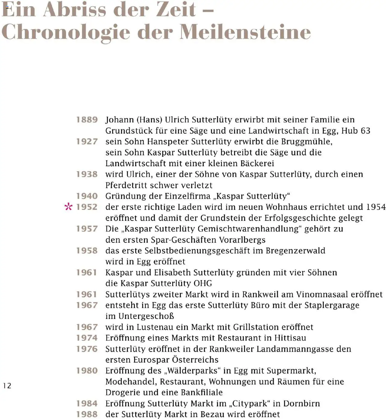 Sutterlüty Unsere Chronik gültig ab 01.08.2025 | Seite: 12 | Produkte: Bäckerei