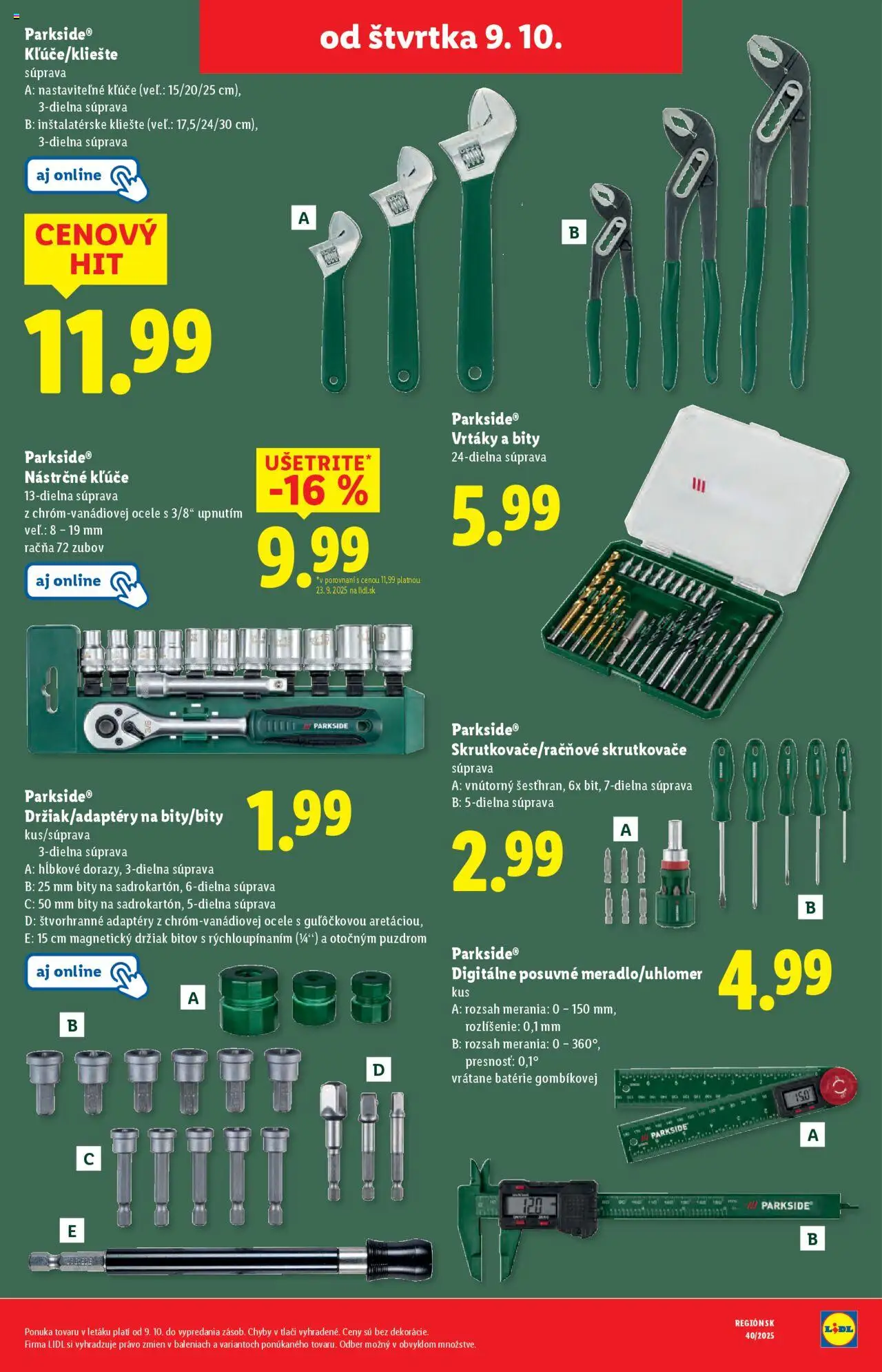 Nové Lidl akcie – leták je platný od 06.10.2025 | Strana: 96 | Produkty: Parkside