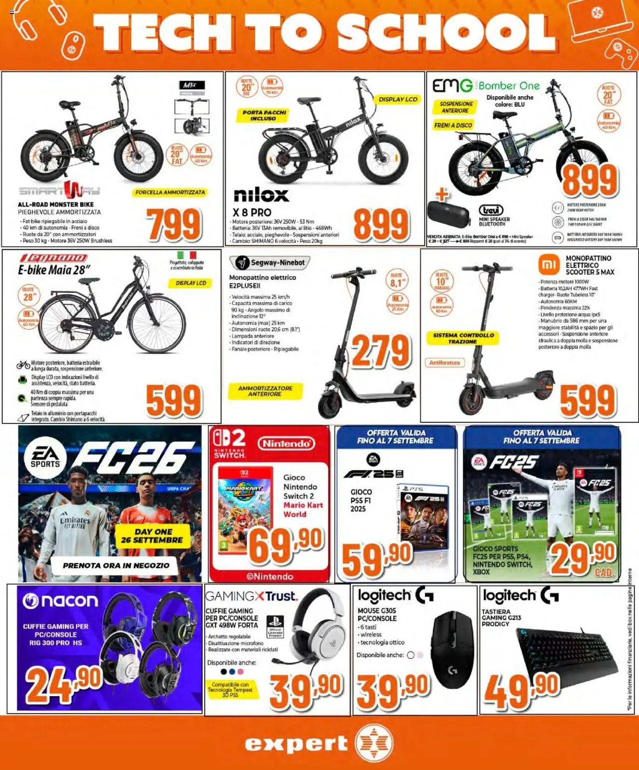 Volantino Expert del 06.09.2025 | Pagina: 11 | Prodotti: Monopattino, Tastiera, Gioco, Monopattino elettrico