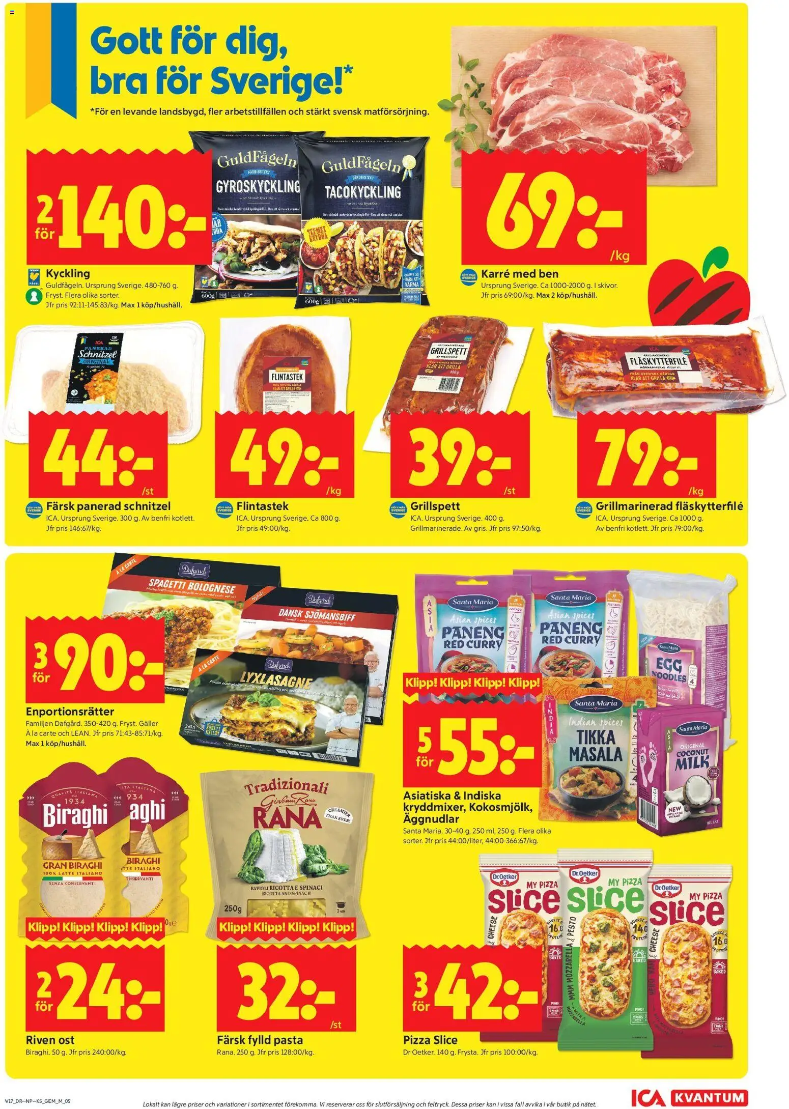 ICA Kvantum reklamblad aktuell från 20.04.2026 | Sida: 5 | Produkter: Grillspett, Galler, Fläskytterfilé, Riven ost