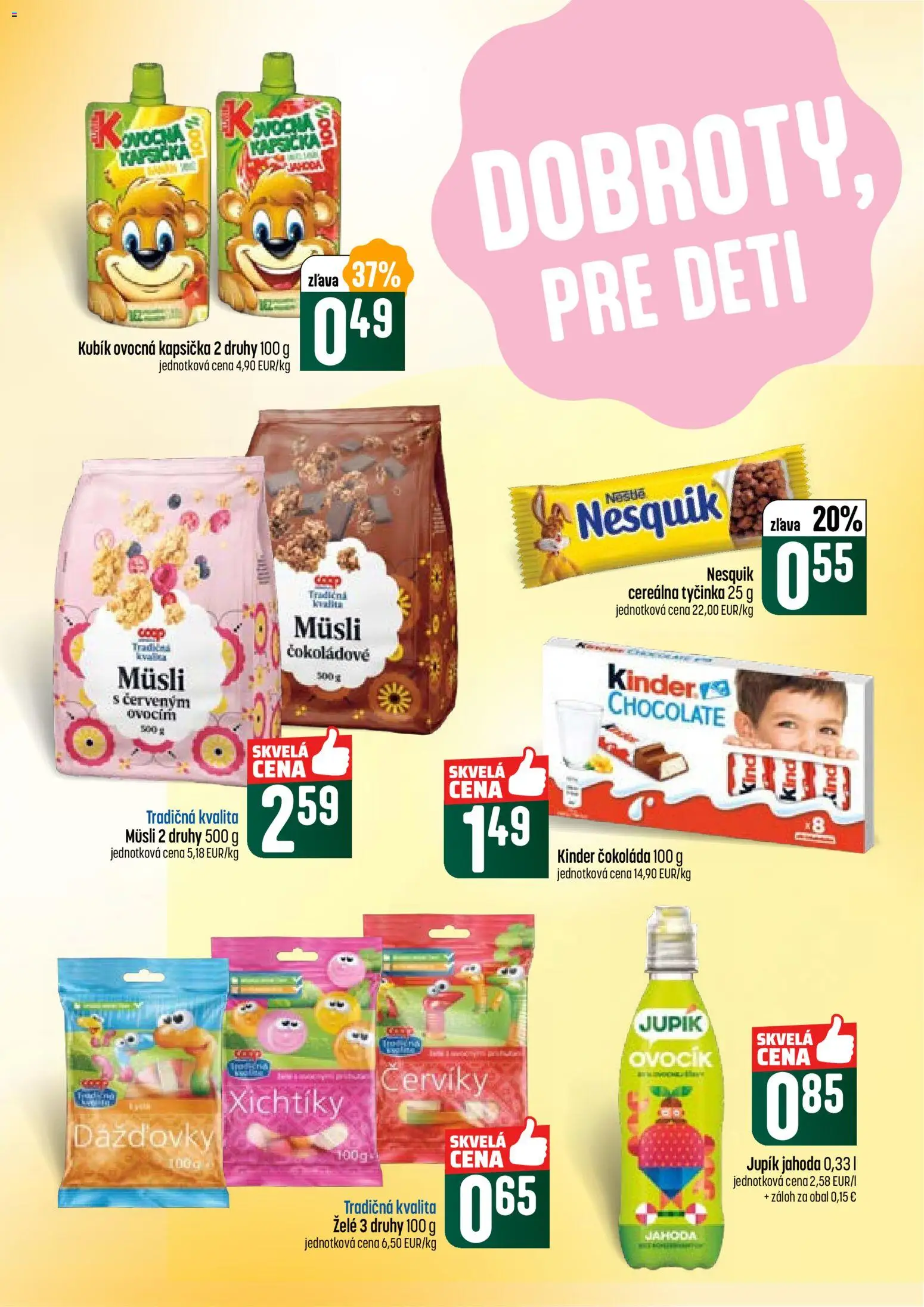 Nové COOP Jednota akcie – leták je platný od 15.01.2026 | Strana: 31 | Produkty: Kinder, Čokoláda, Nesquik