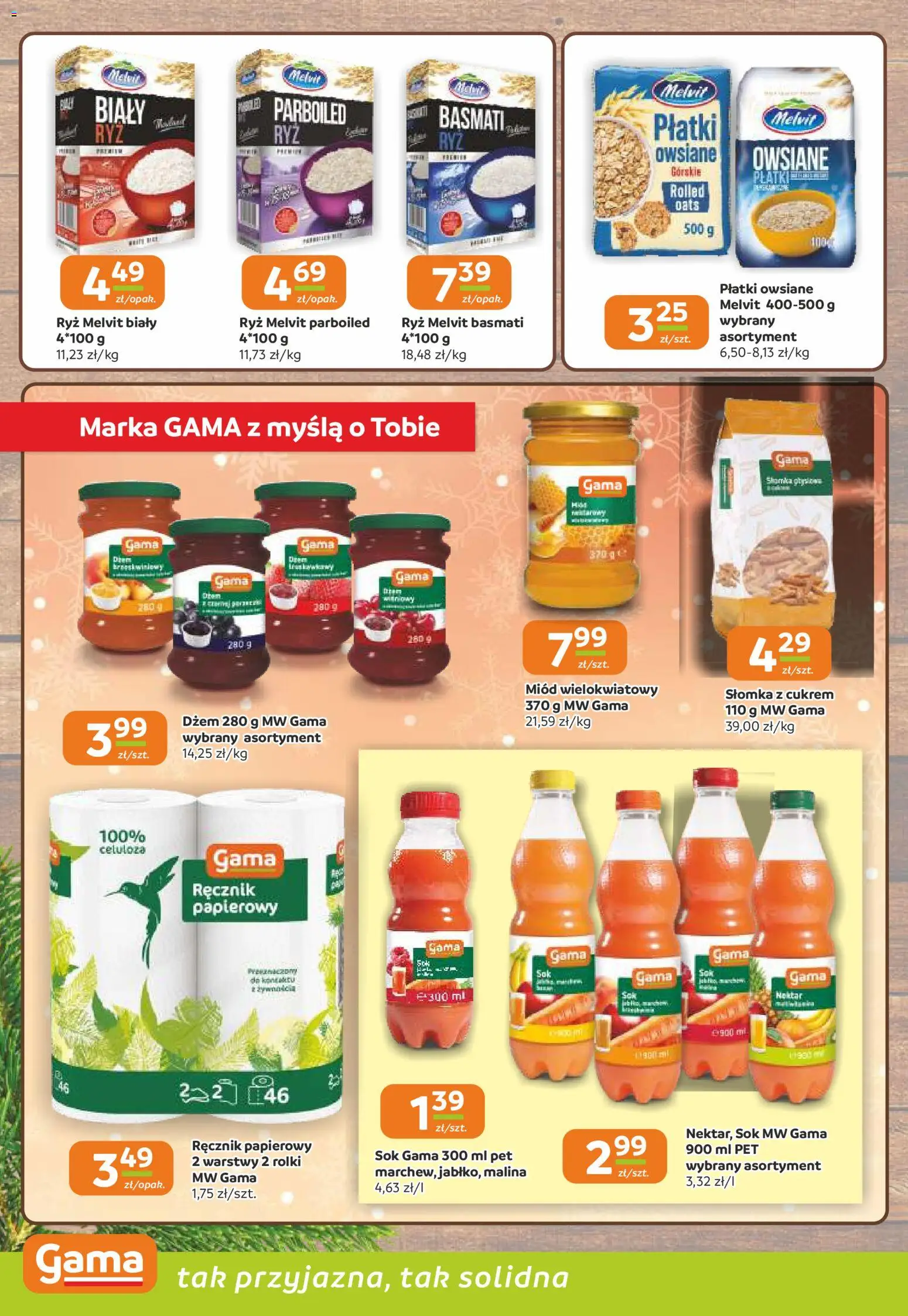 Gama Gazetka od 27.11.2025 | Strona: 12 | Produkty: Malina, Miód, Rolki, Sok