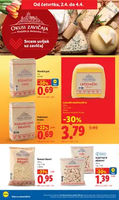 Lećevački mladi kravlji sir, 300 g Dozrijevan minimalno 30 dana - Pregled kataloga iz trgovine Lidl, vrijedi od 30.03.2026 | Stranica: 56 | Proizvodi: Sir, Brašno, Pasta
