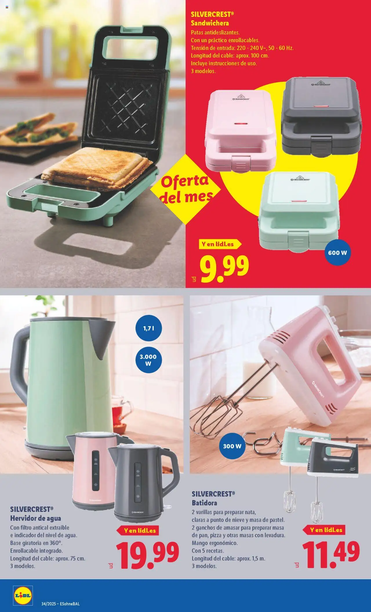 Lidl catálogo de bazar VAL │ válido desde el 18.08.2025 | Página: 4 | Productos: Pizza, Cable, Ρούτερ, Sandwichera