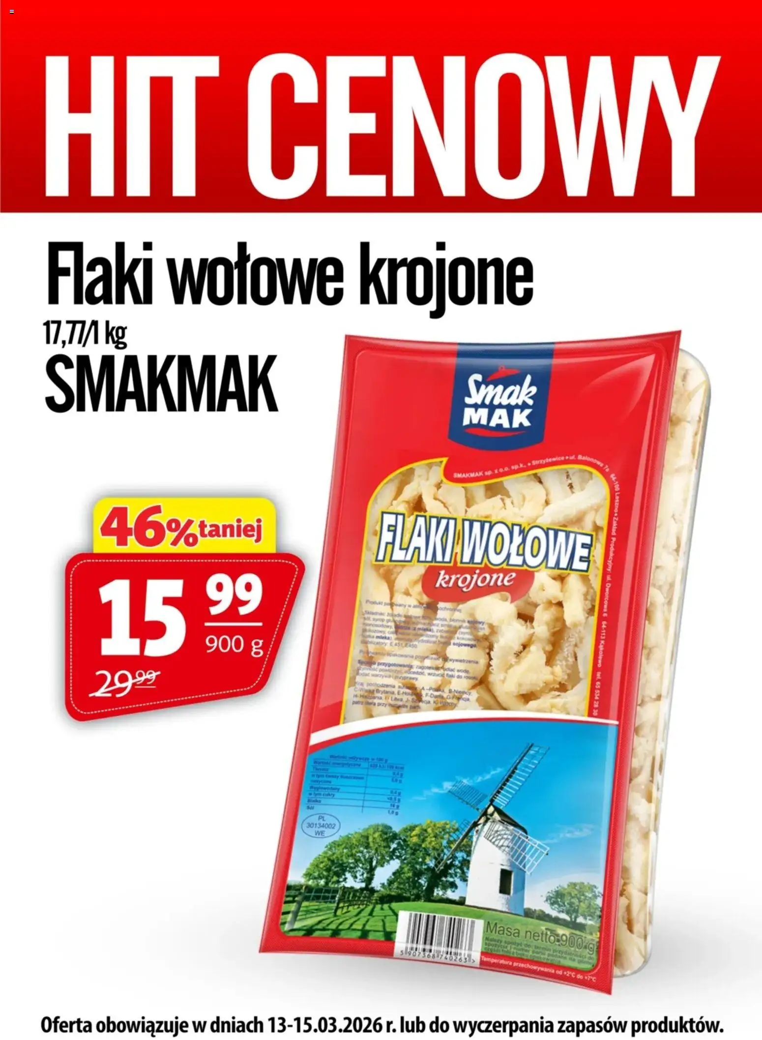 Prim Market promocja - Flaki Wołowe Krojone od 13.03.2026 | Strona: 1 | Produkty: Mleka, Flaki, Flaki wołowe, Warzywa