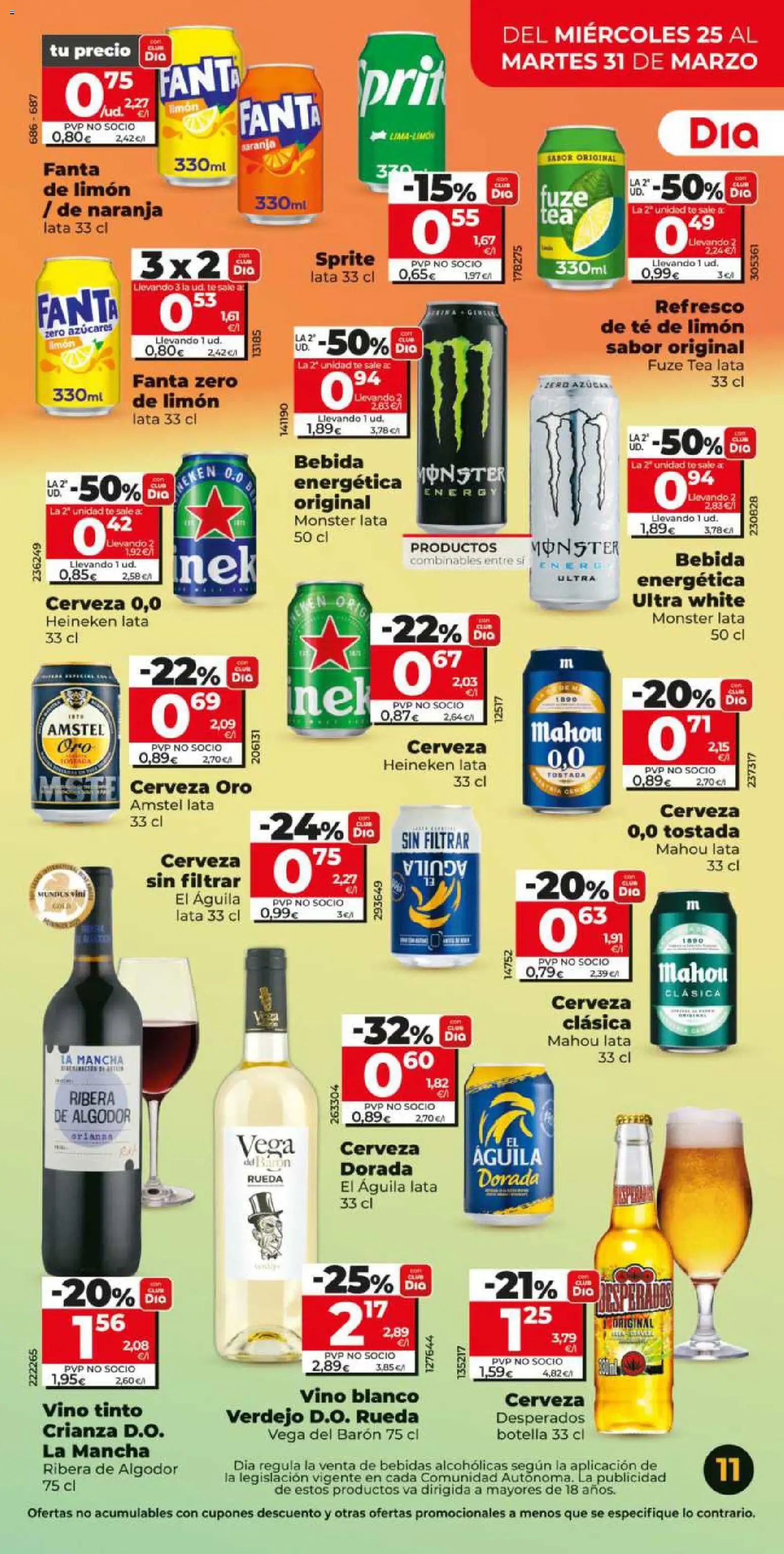 Dia - folleto Market │ válido desde el 25.03.2026 | Página: 11 | Productos: Vino, Té, Πρίζες, Σπανάκι