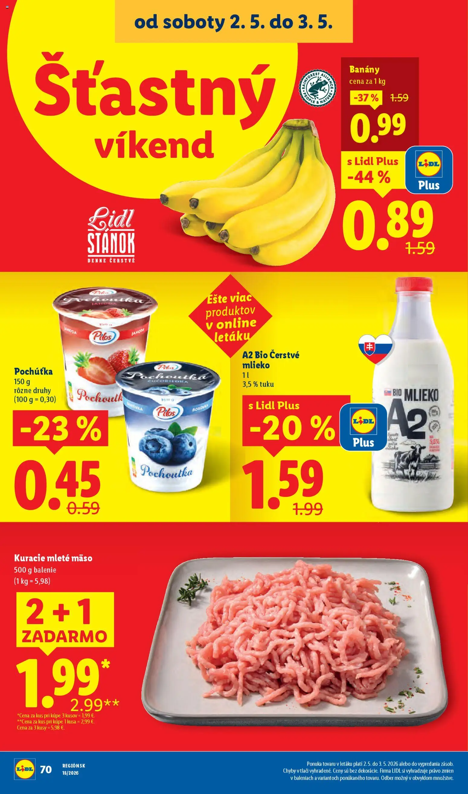 Nové Lidl akcie – leták je platný od 27.04.2026 | Strana: 90 | Produkty: Mlieko, Banány, Mleté mäso