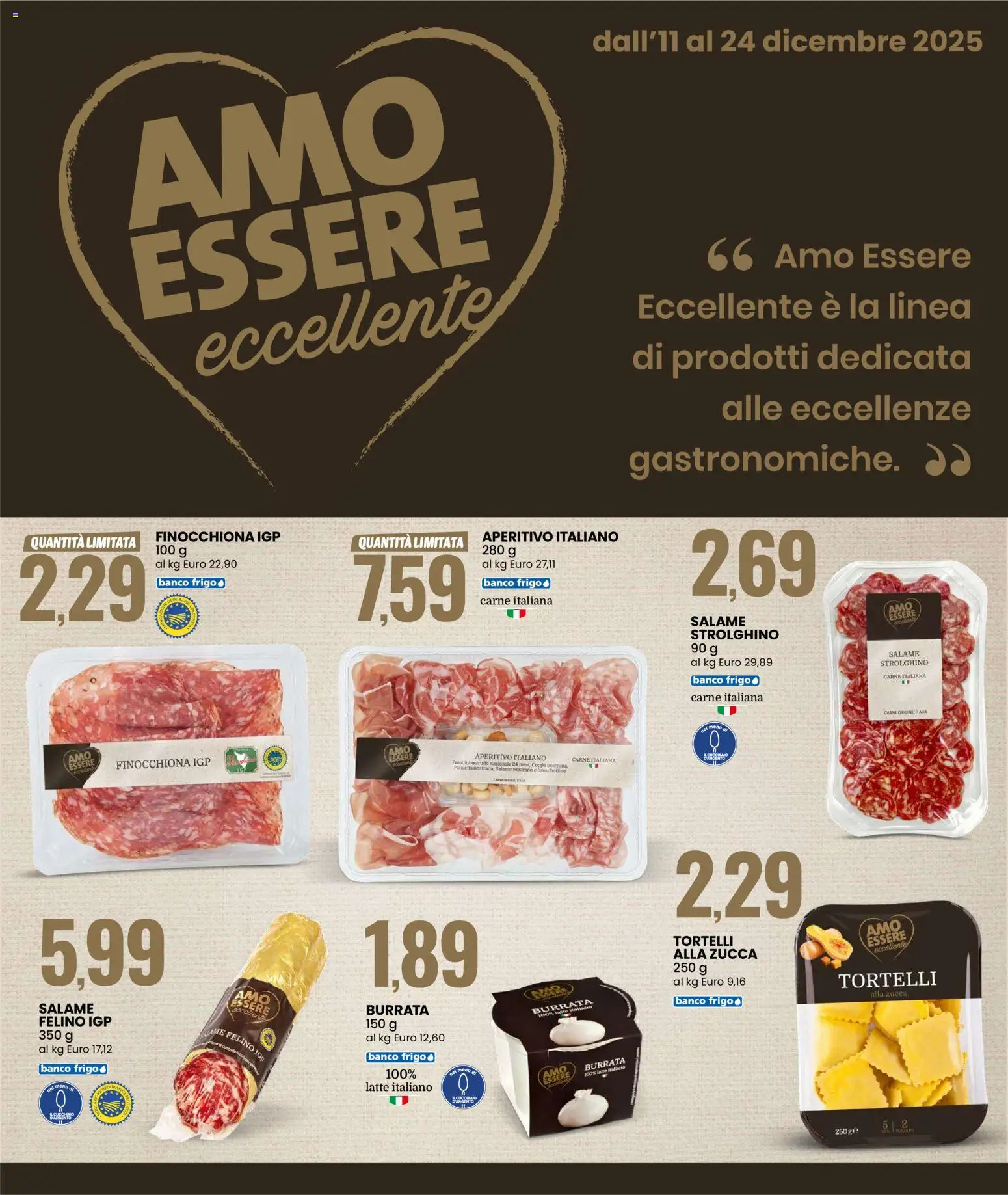 Volantino Eurospin del 11.12.2025 | Pagina: 14 | Prodotti: Prosciutto Crudo, Latte, Prosciutto, Burrata