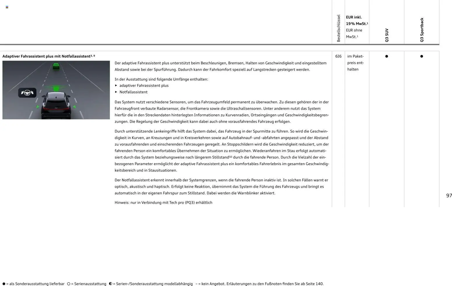 Audi Q3 – gültig ab 29.01.2026 | Seite: 97 | Produkte: Kamera