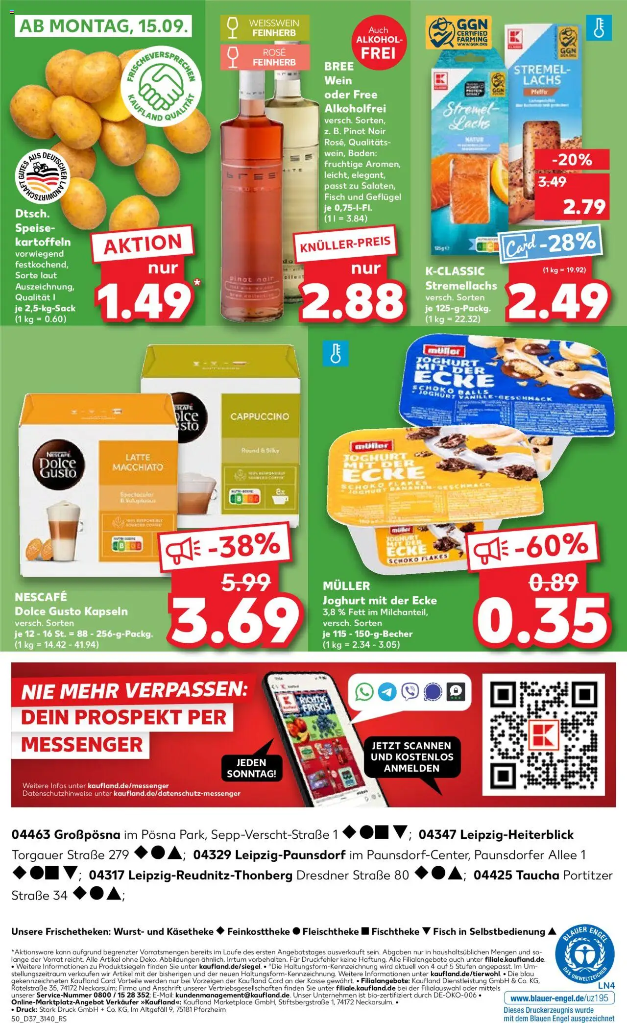 Kaufland prospekt Leipzig	 – gültig ab 11.09.2025 | Seite: 50 | Produkte: Nescafe, Weißwein, Bree, Dolce gusto