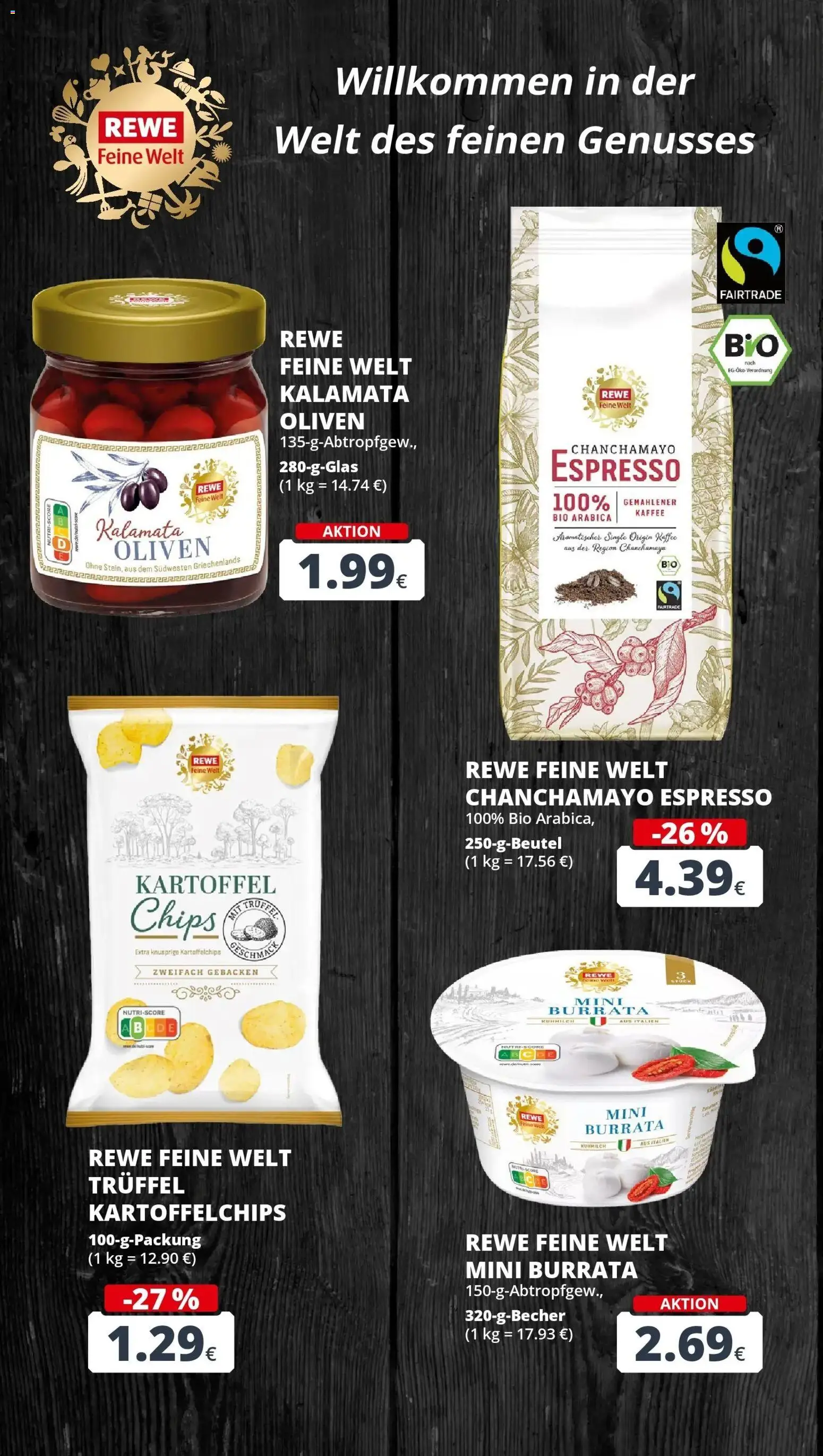 Rewe Prospekt Bergheim	 – gültig ab 15.03.2026 | Seite: 22 | Produkte: Kaffee, Burrata, Chips