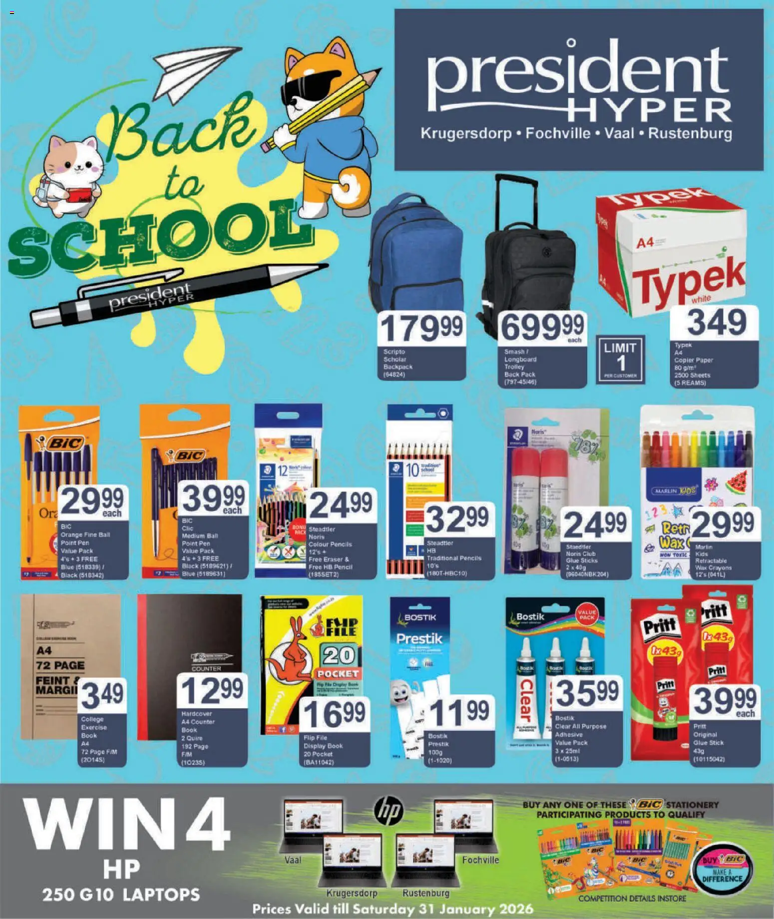New President Hyper catalogue – valid from 29.12.2025 | Page: 1 | Products: Pencil, Backpack, Pen, Paper