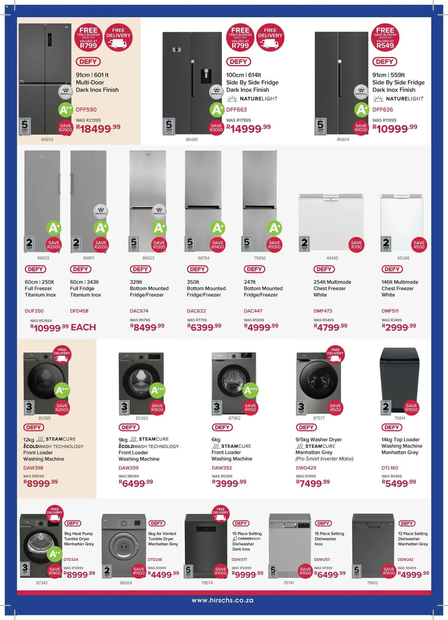 New Hirsch's catalogue – valid from 17.02.2026 | Page: 18 | Products: Washing machine, Dishwasher, Table, Tumble dryer