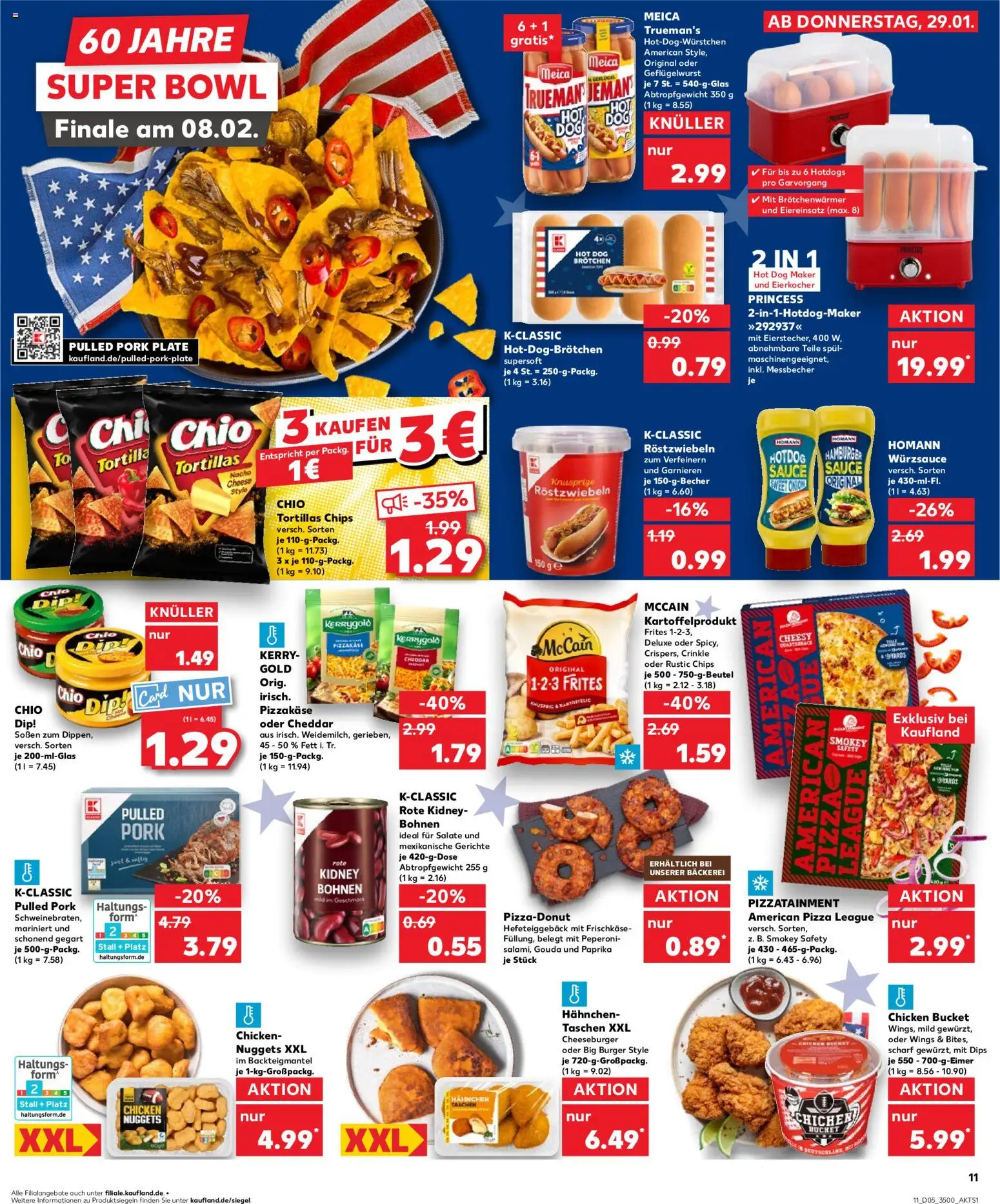 Kaufland prospekt Jena	 – gültig ab 01.02.2026 | Seite: 11 | Produkte: Gouda, Burger, McCain, Paprika