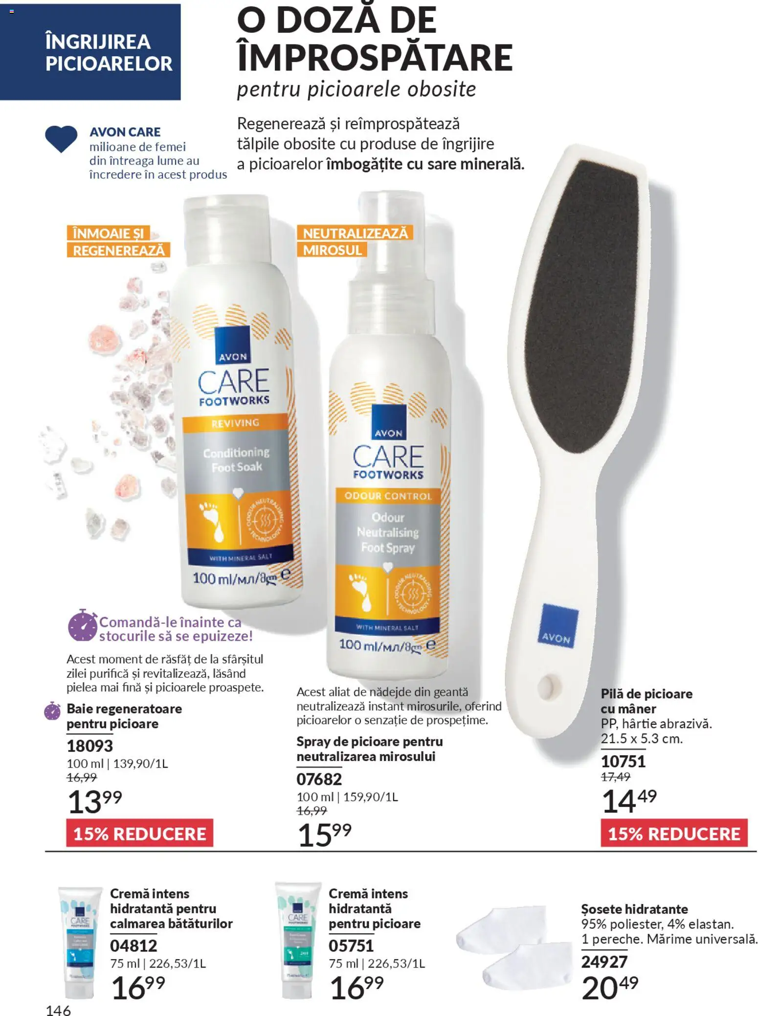 Noul catalog Avon – valabil de la 01.04.2026 | Pagină: 148 | Produse: Mâner, Cremă, Șosete, Sare
