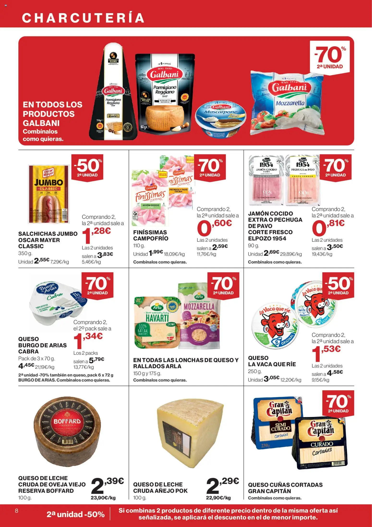 Supercor Península y Baleares │ válido desde el 23.04.2026 | Página: 8 | Productos: Leche, Queso, Jamón, Jamón cocido