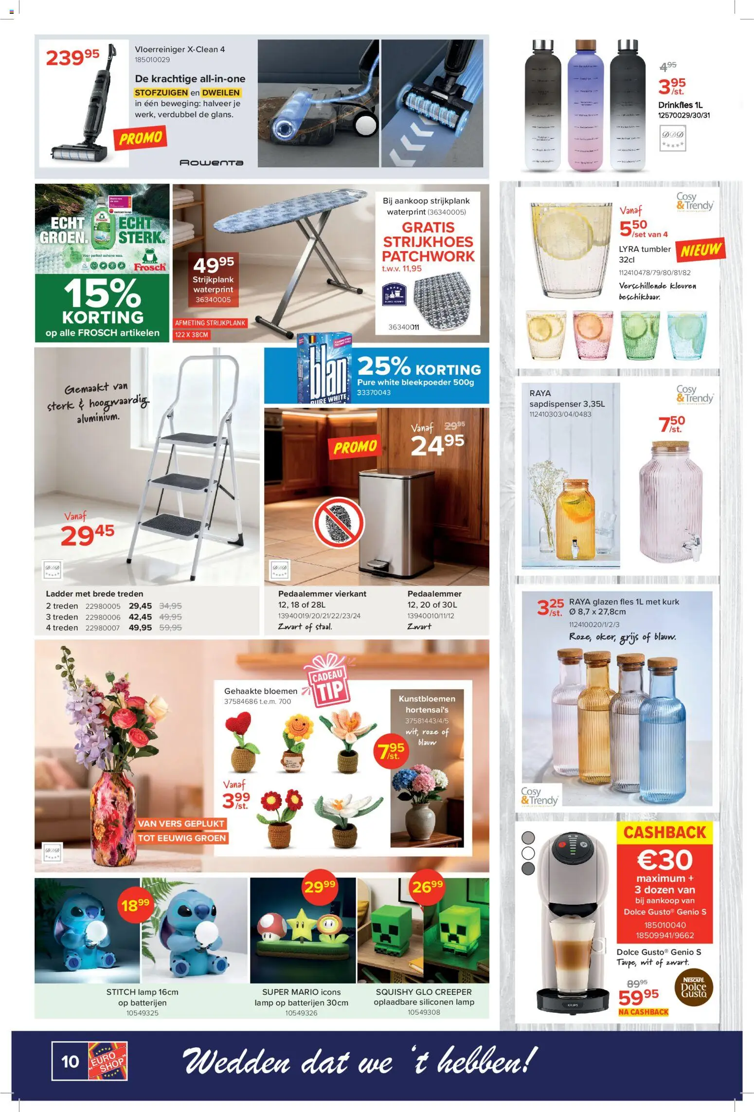 {H1} | Pagina: 10 | Producten: Bloemen, Batterijen, Lamp, Ladder