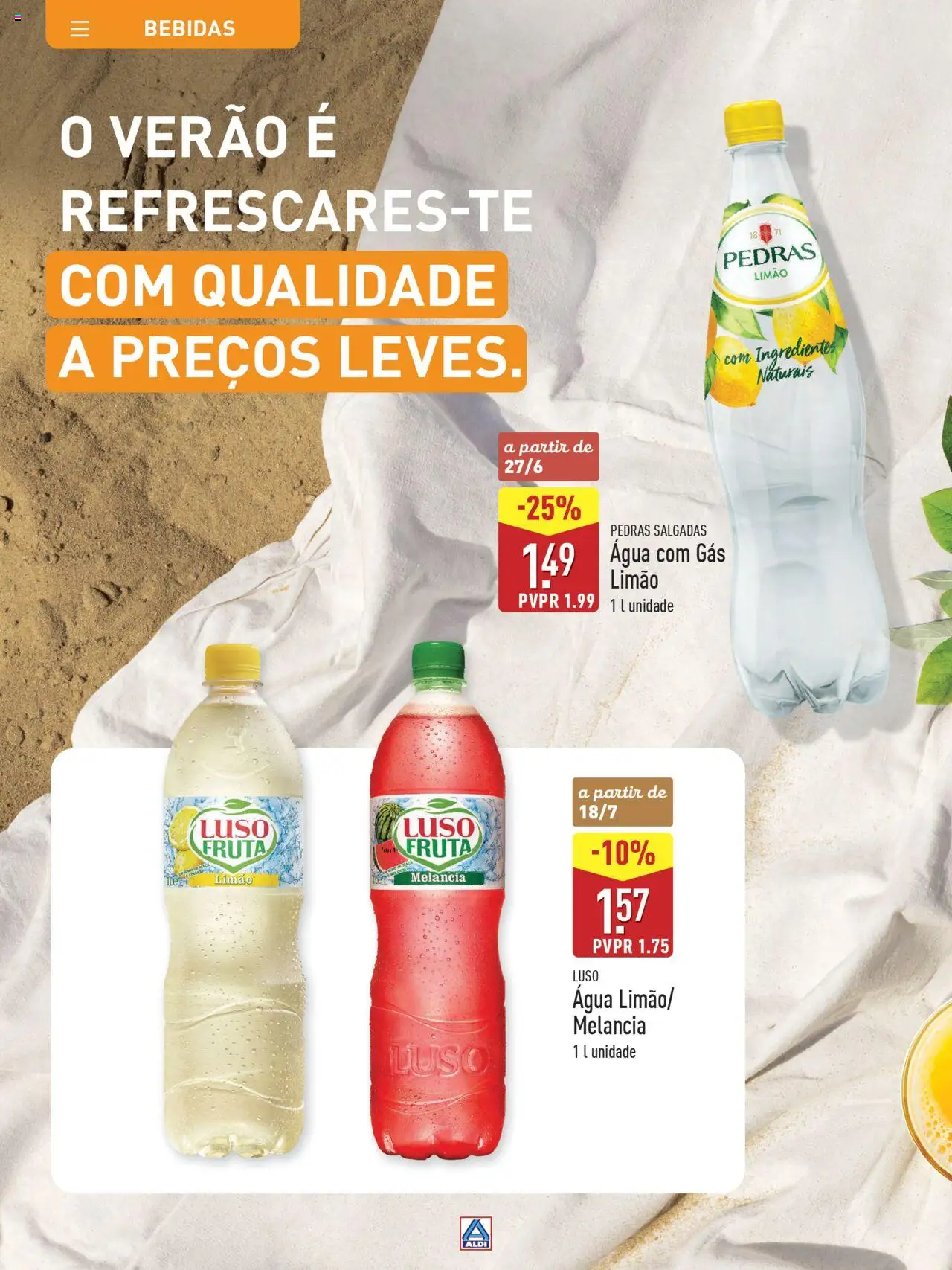 Aldi Especial Verão  │ válido de 09.06.2025 | Página: 4 | Produtos: Agua, Melancia, Água com gás