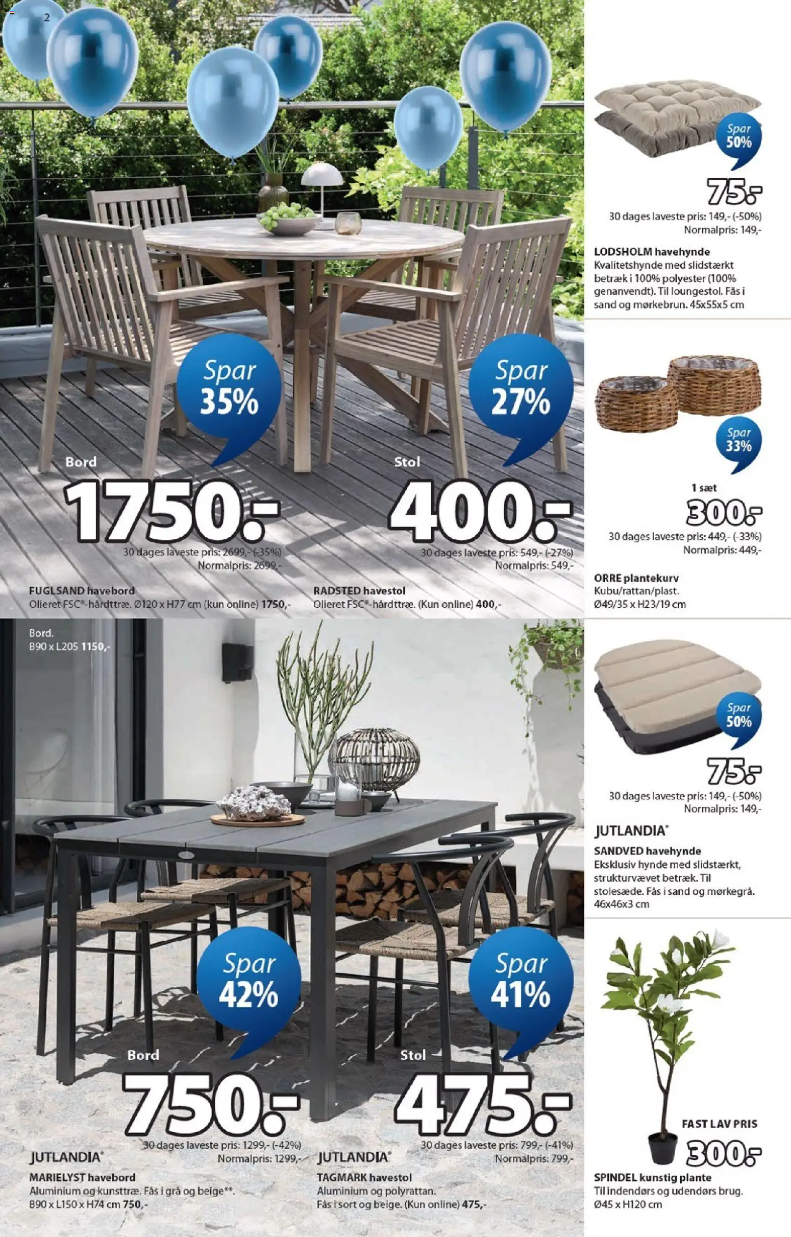 JYSK tilbudsavis – gyldig fra 27.03.2026 | Side: 2 | Produkter: Bord, Stol, Havehynde