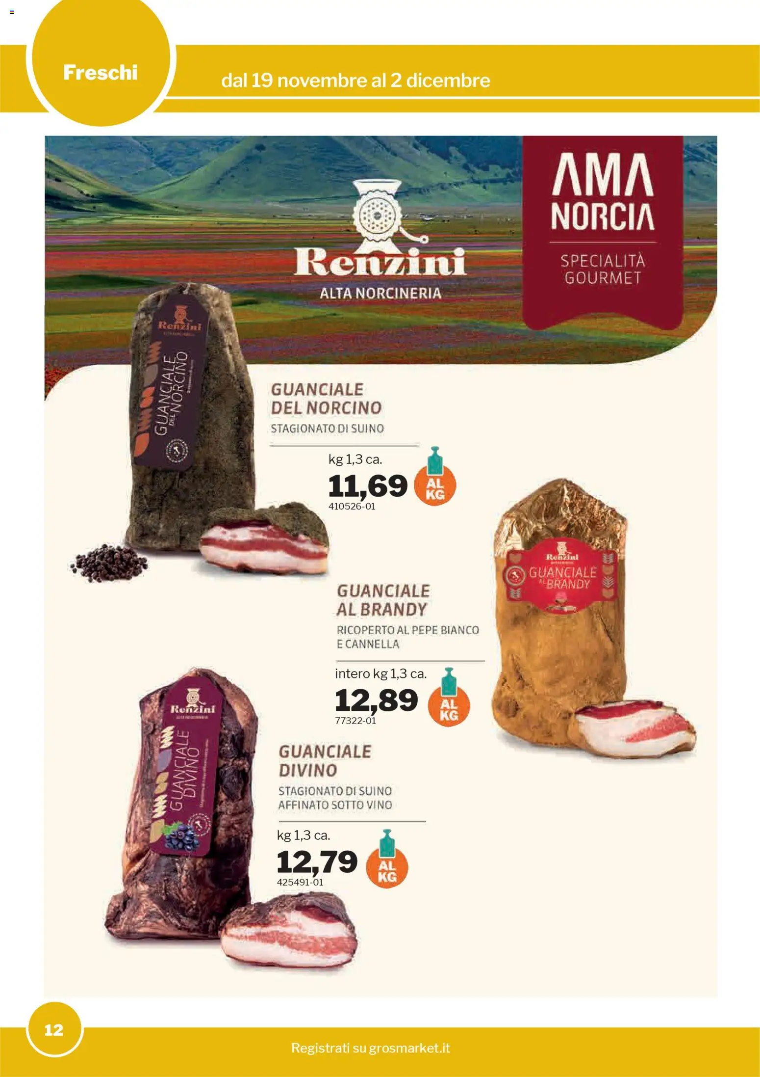 Volantino Sogegross del 19.11.2025 | Pagina: 12 | Prodotti: Pepe, Vino, Brandy, Guanciale