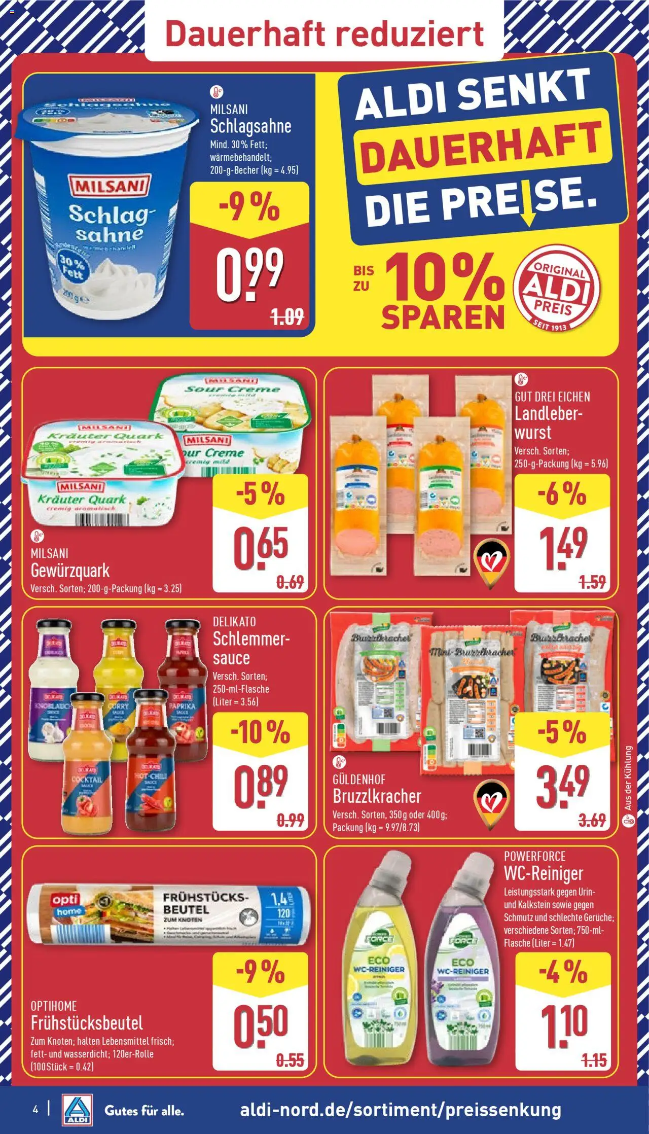 Aldi Prospekt 	 - gültig ab dem 25.08.2025 | Seite: 4 | Produkte: Schlagsahne, Creme, Paprika, Chili