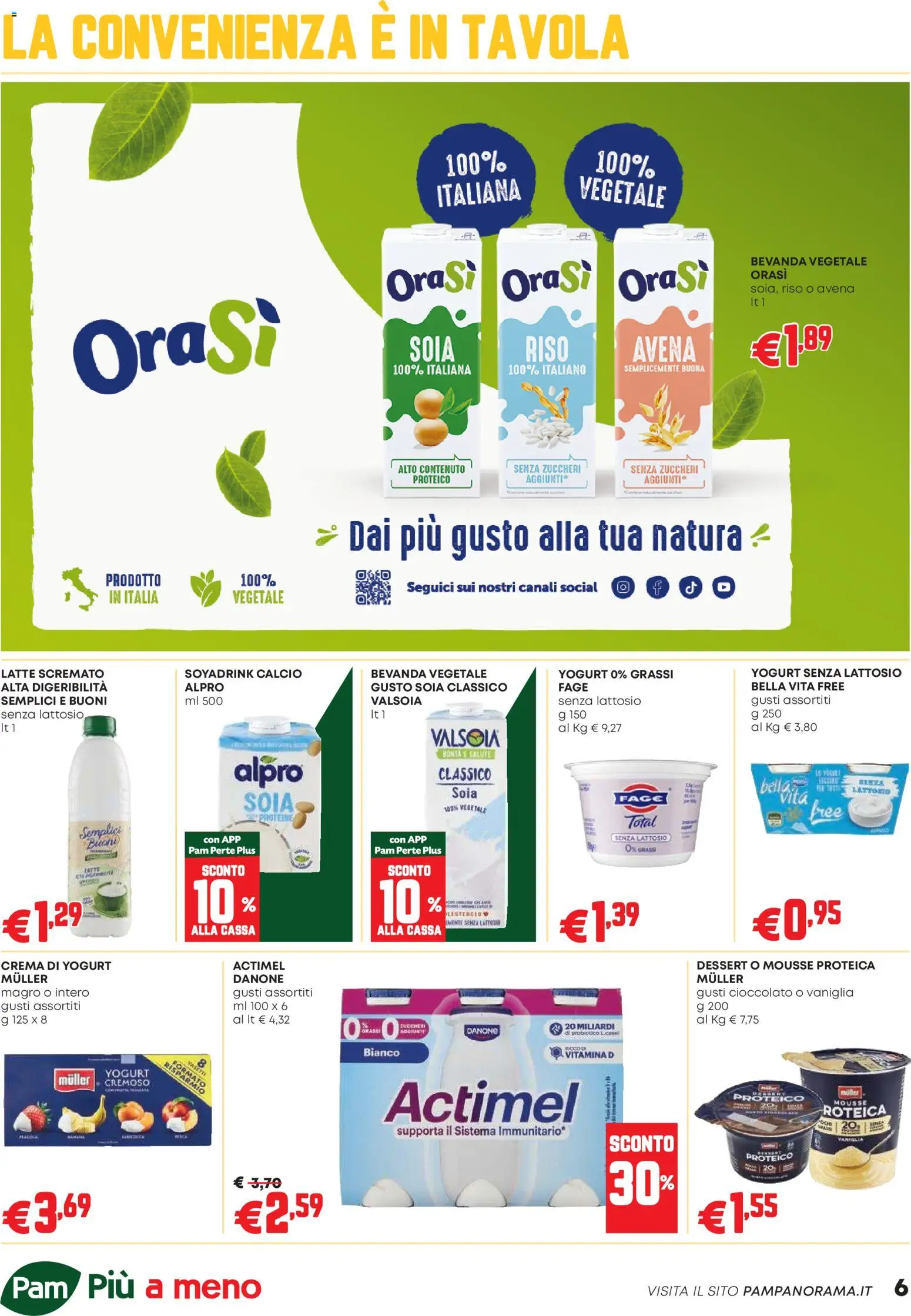 Volantino PAM del 15.01.2026 | Pagina: 6 | Prodotti: Crema, Yogurt senza lattosio, Cioccolato, Latte