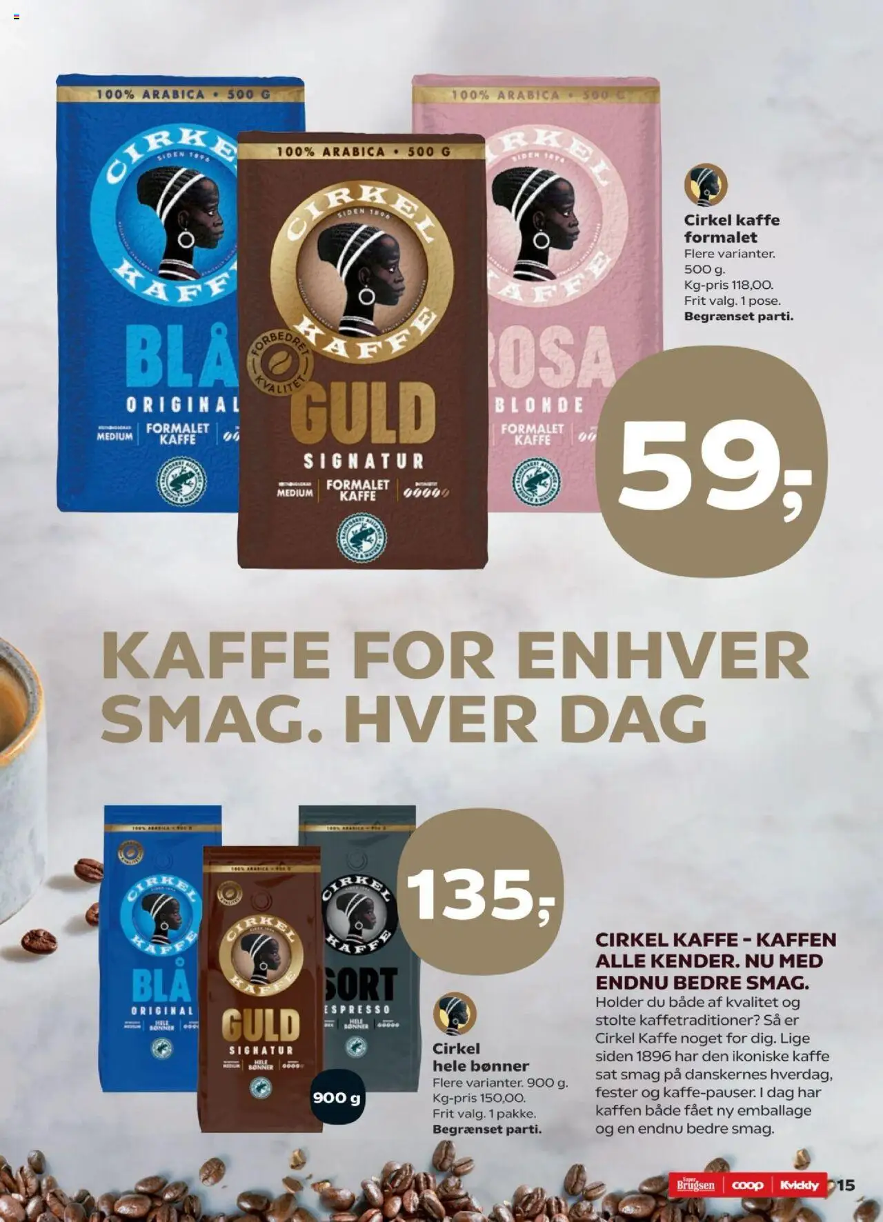 Kvickly Tilbudsavis gyldig fra 08.08.2025 | Side: 15 | Produkter: Kaffe, Bønner