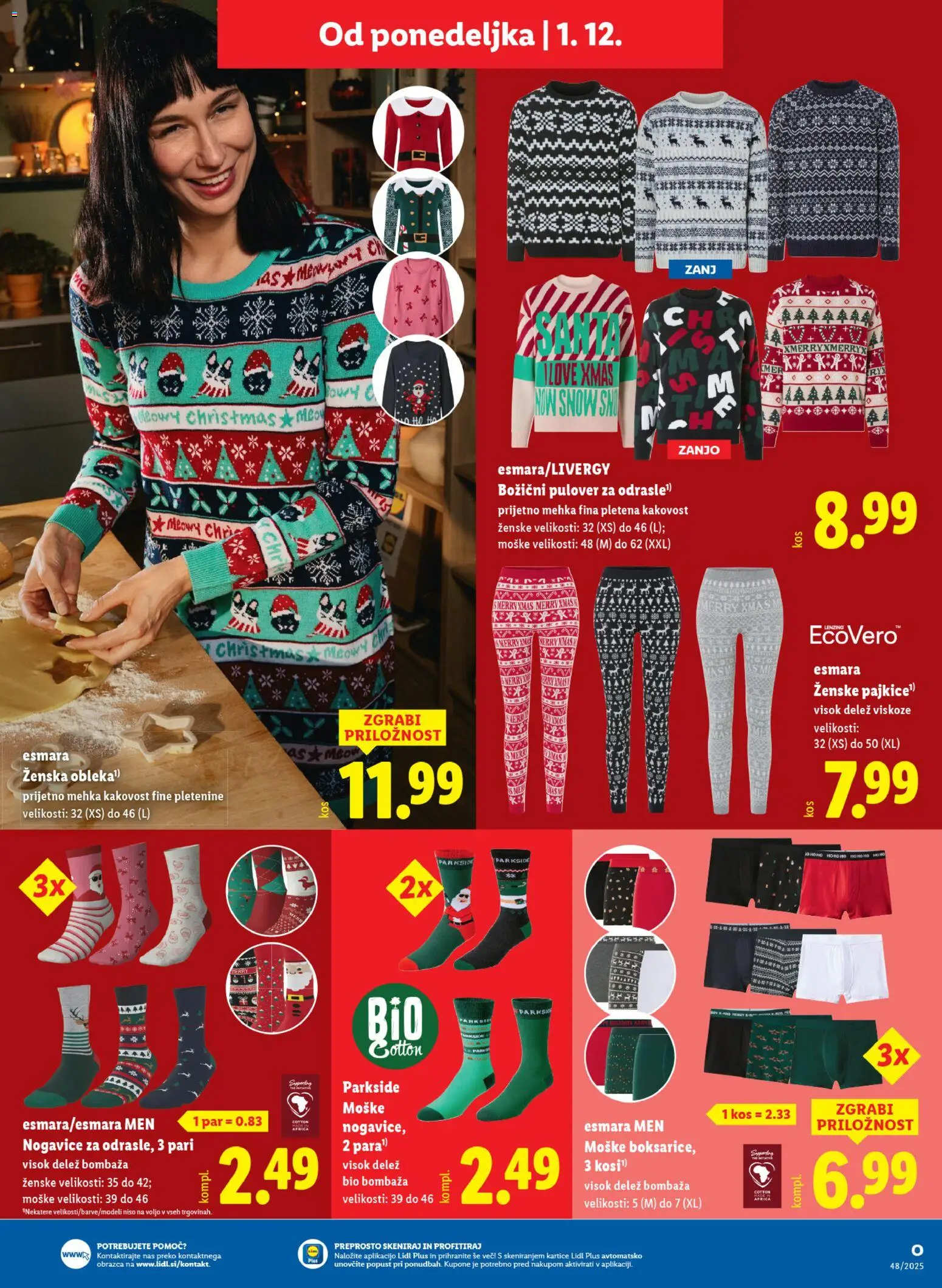 Novi Lidl katalog ponudbe – veljaven od 27.11.2025 | Stran: 55 | Izdelki: Kos, Pulover, Nogavice