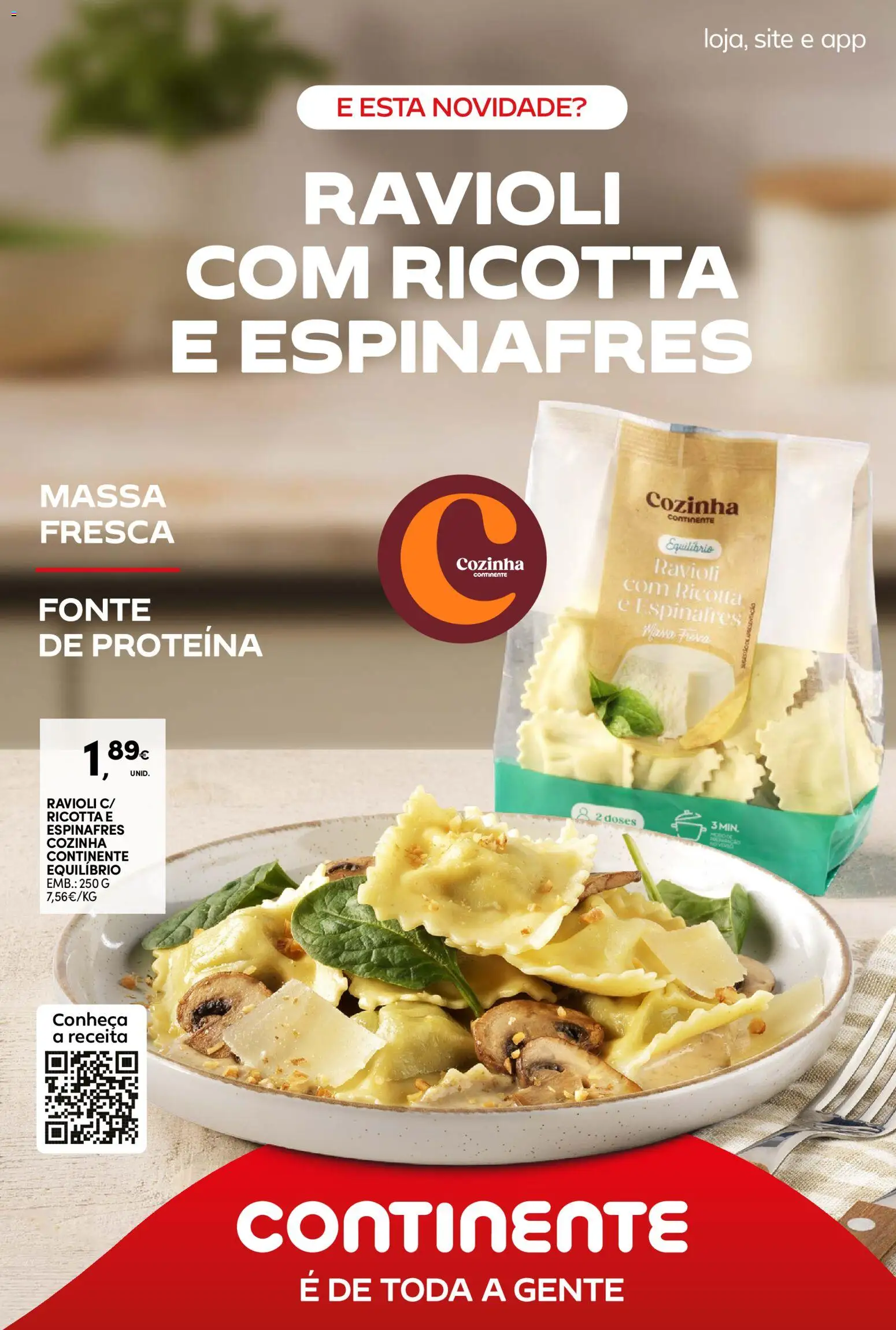 Continente Semanal Continente Bom Dia │ válido de 21.04.2026 | Página: 10 | Produtos: Espinafres, Massa, Proteina