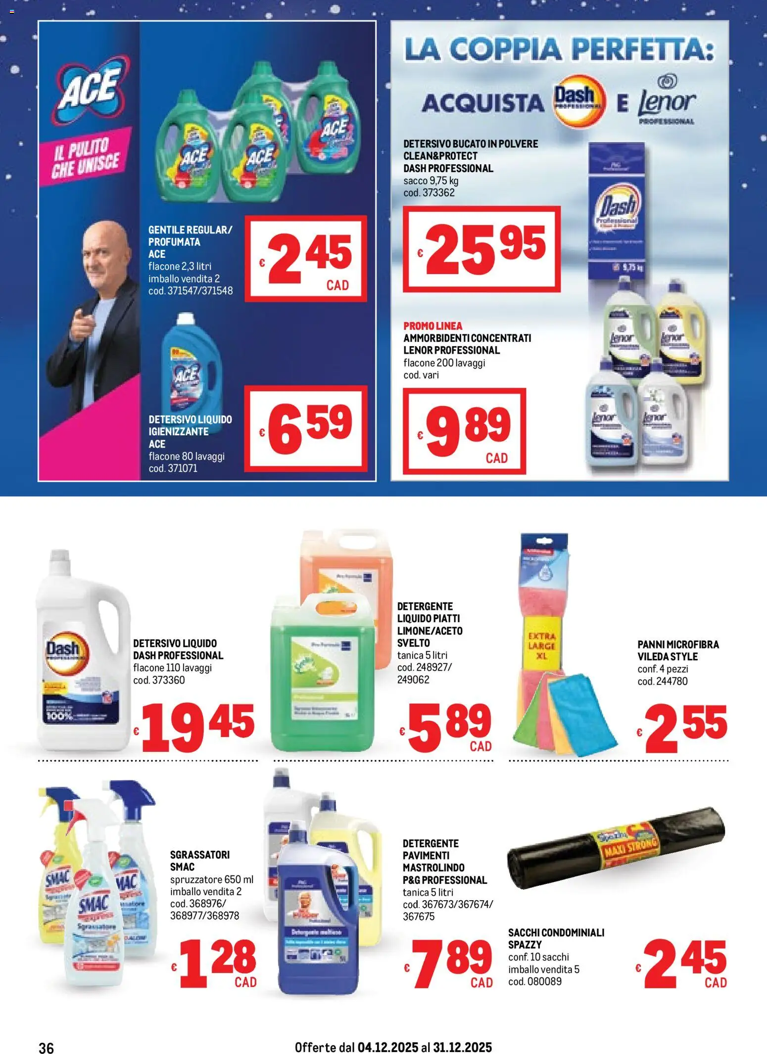 Volantino Metro del 04.12.2025 | Pagina: 36 | Prodotti: Detergente, Tanica