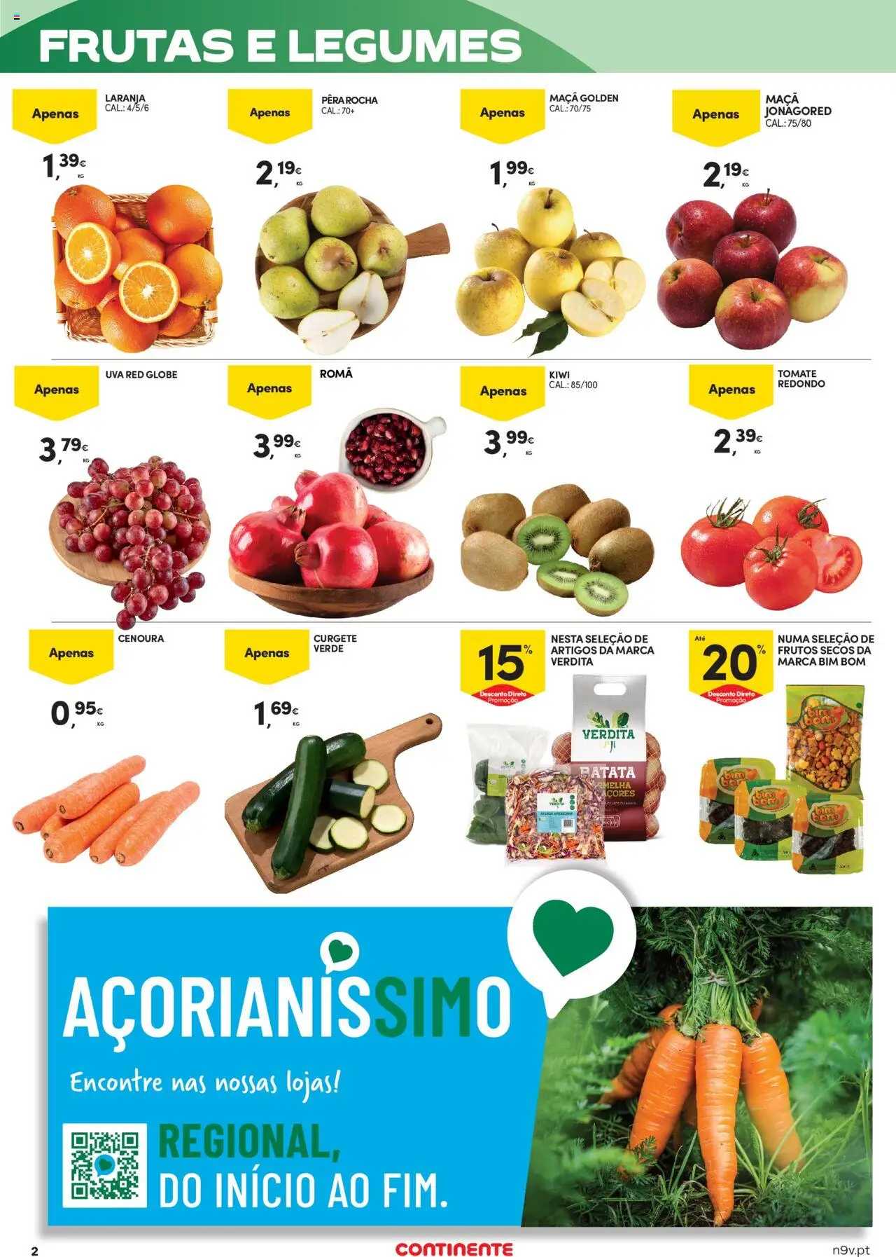 Continente - Açores │ válido de 16.10.2025 | Página: 2 | Produtos: Batata, Maça, Kiwi, Salada