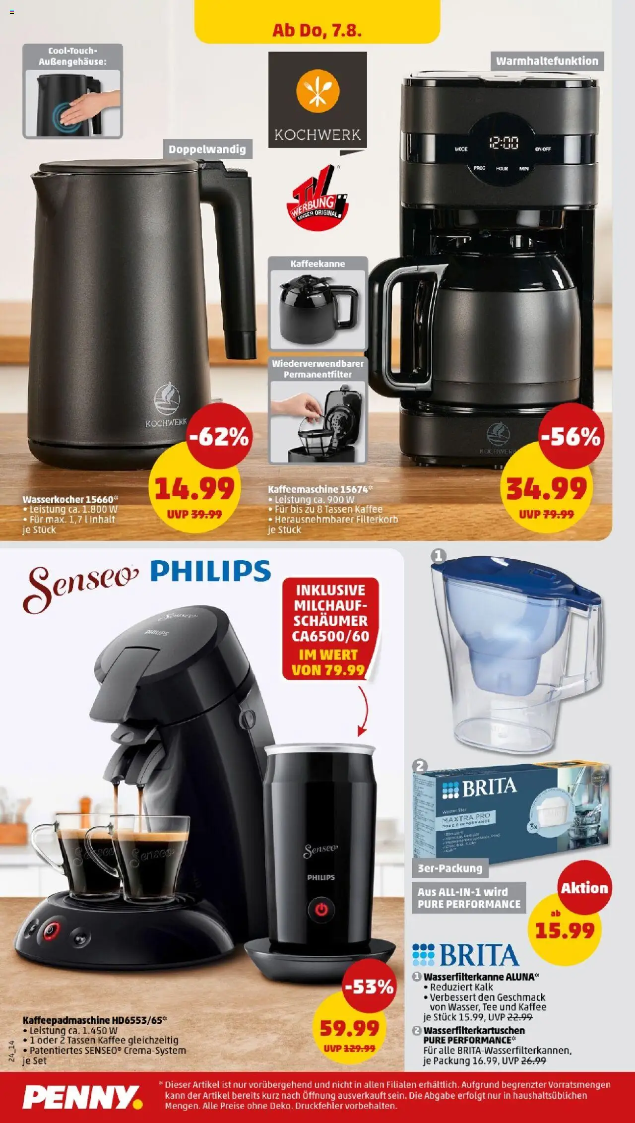 Penny - Baden-Württemberg - gültig ab dem 04.08.2025 | Seite: 24 | Produkte: Philips, Kaffeemaschine, Kaffee, Tee