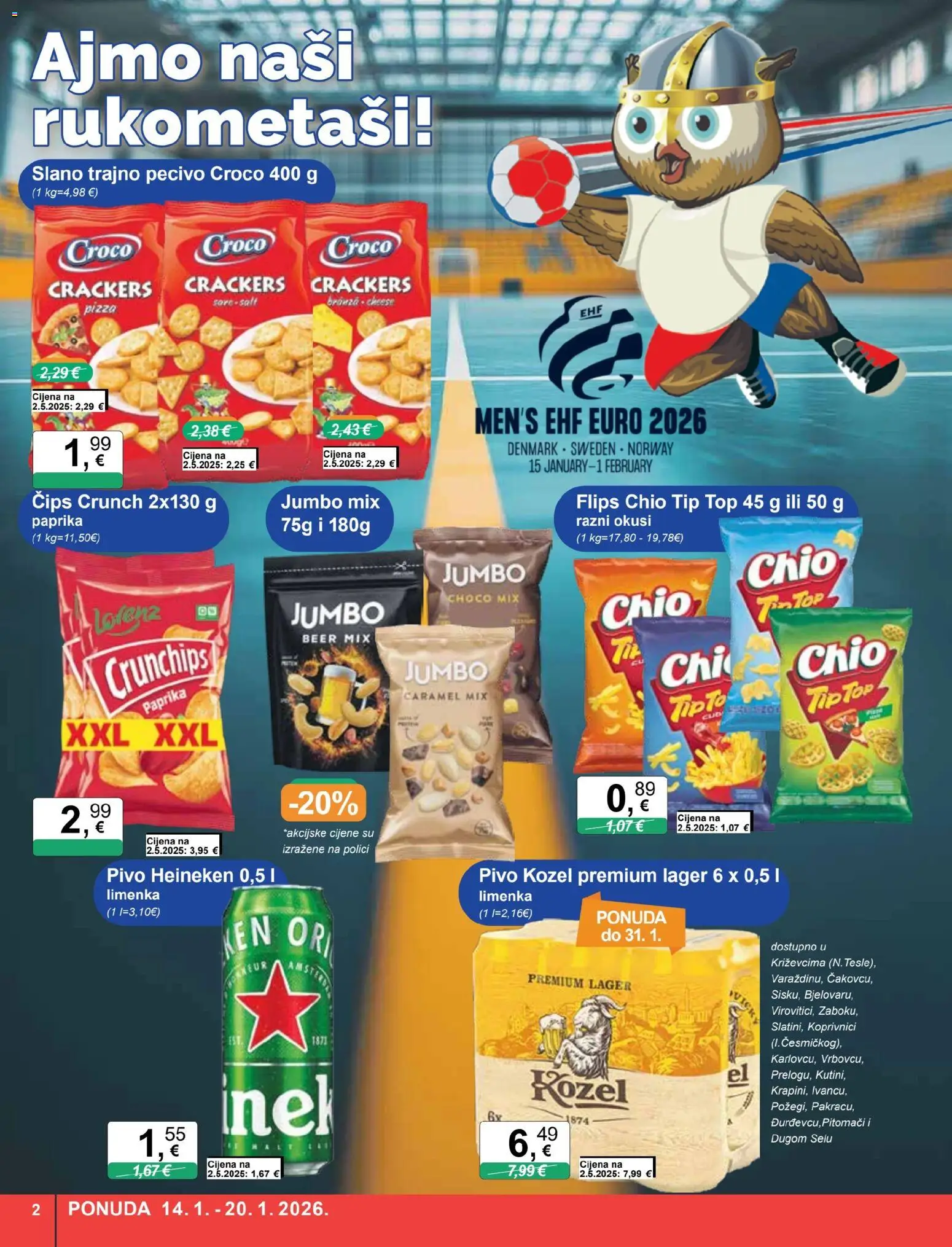 KTC katalog | vrijedi od 14.01.2026 | Stranica: 2 | Proizvodi: Kozel, Pivo, Paprika, Čips