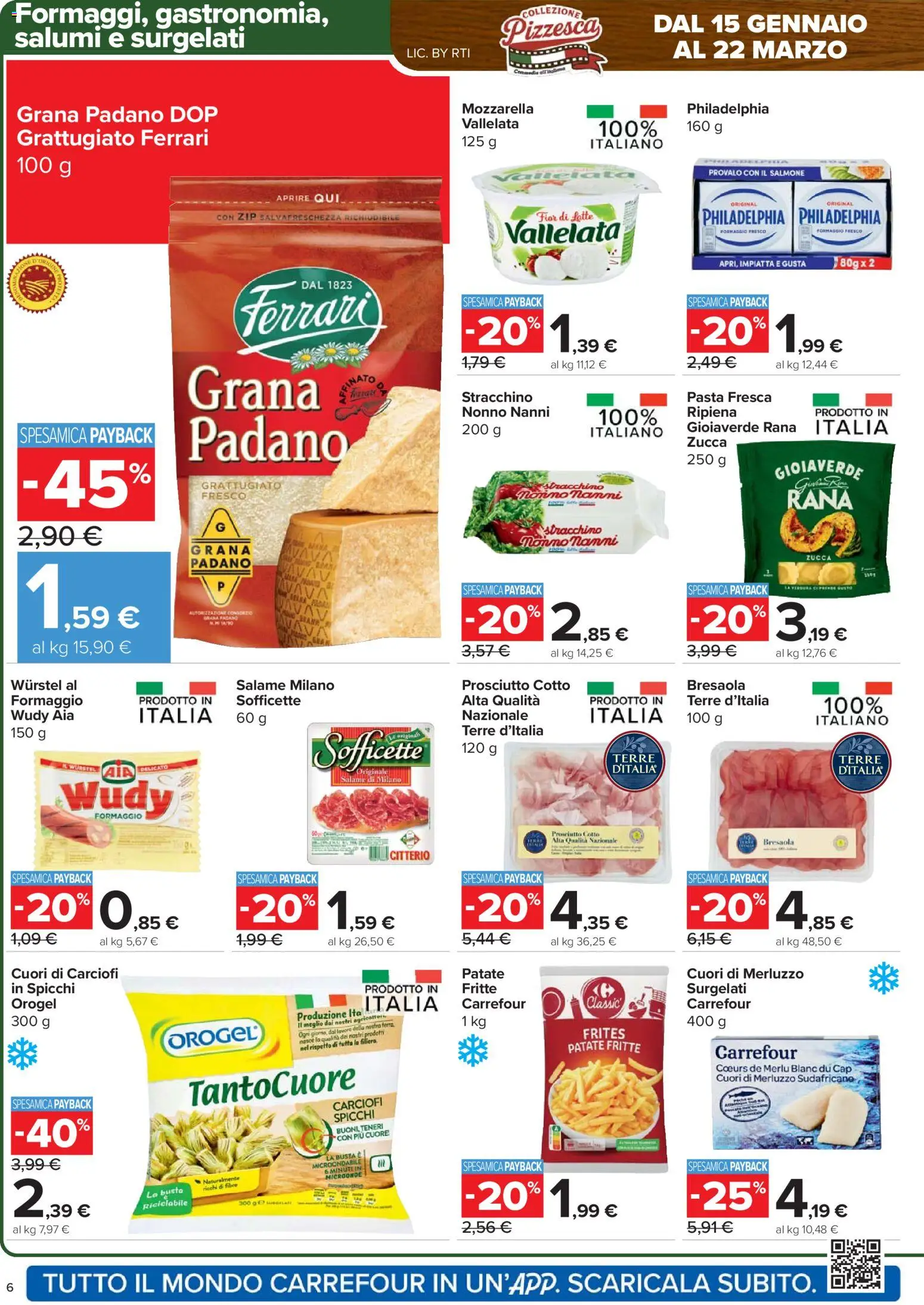 Volantino Carrefour del 15.01.2026 | Pagina: 6 | Prodotti: Merluzzo, Patate, Carciofi, Stracchino